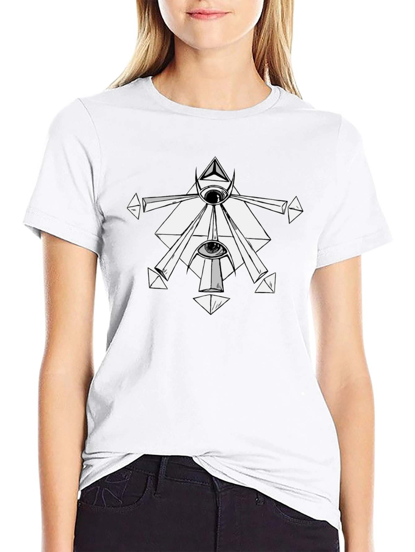 Mystic Eye Graphic Tee - Black Cotton T-Shirt