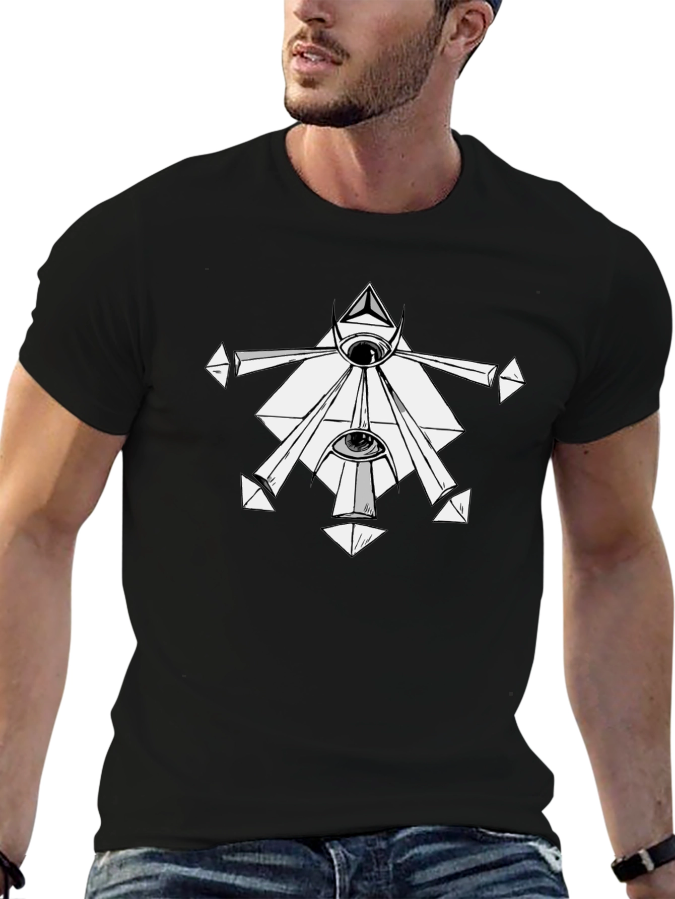 Mystic Eye Graphic Tee - Black Cotton T-Shirt