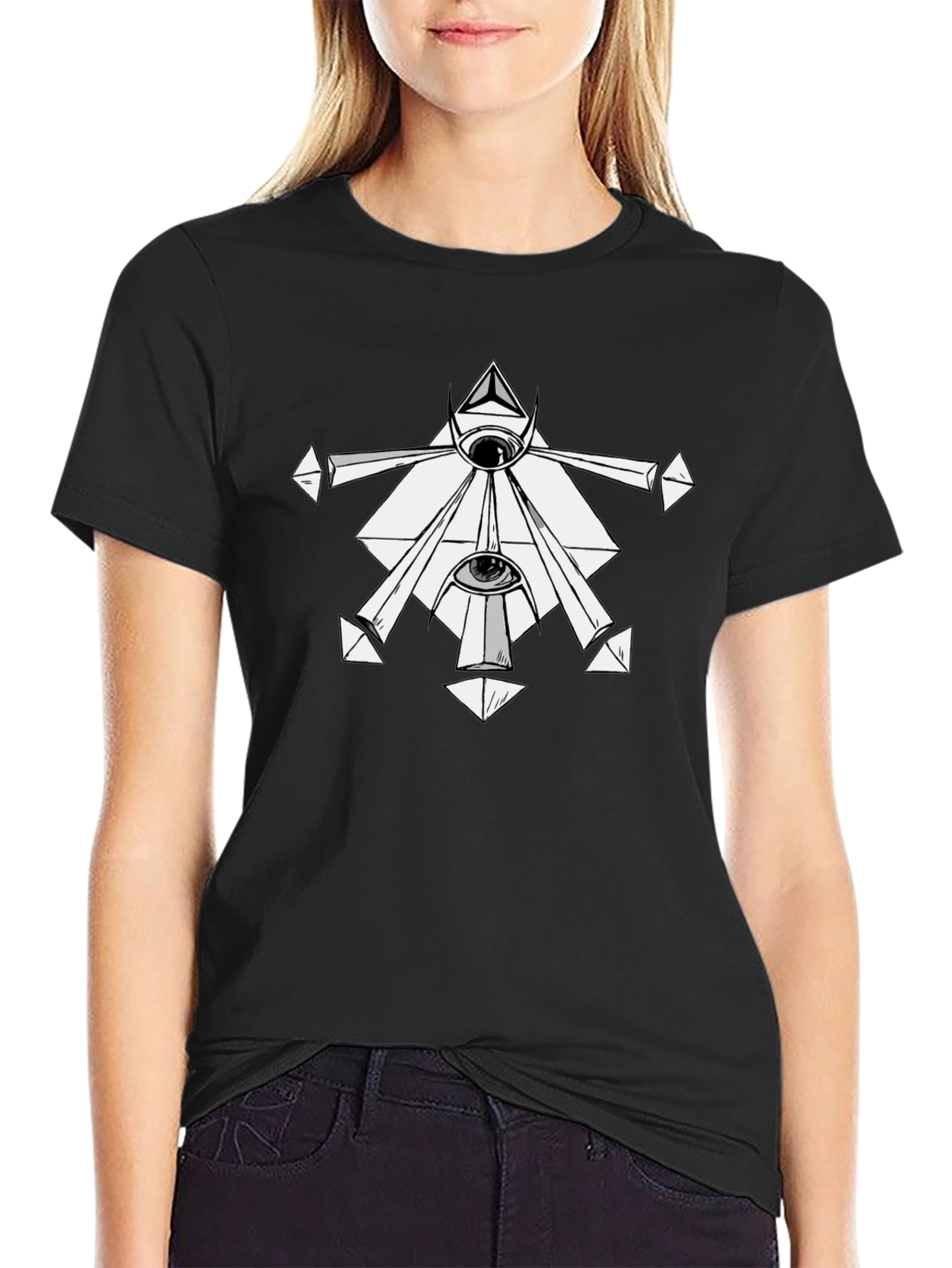 Mystic Eye Graphic Tee - Black Cotton T-Shirt