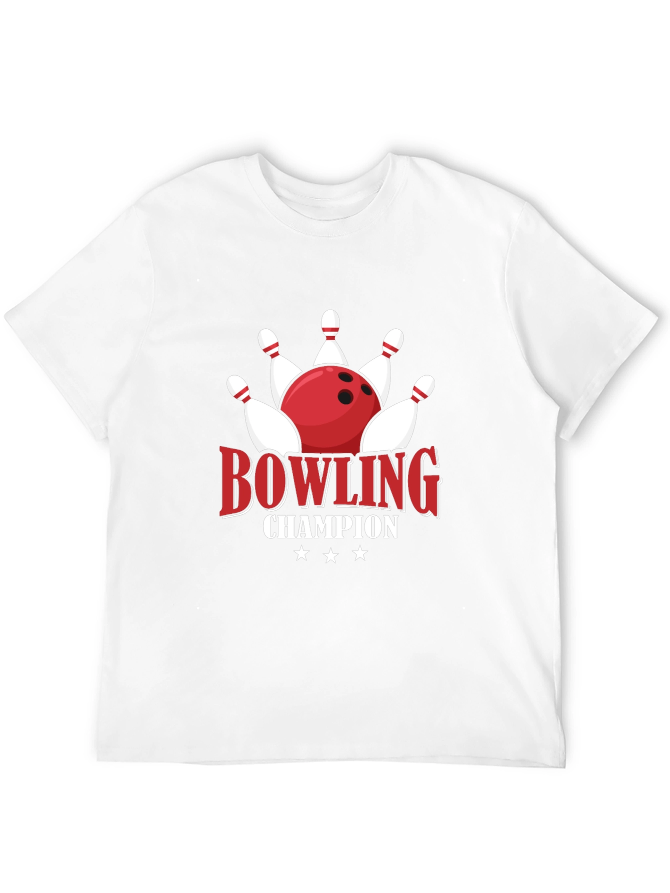 Bowling Champion Graphic Tee - Black Cotton T-Shirt
