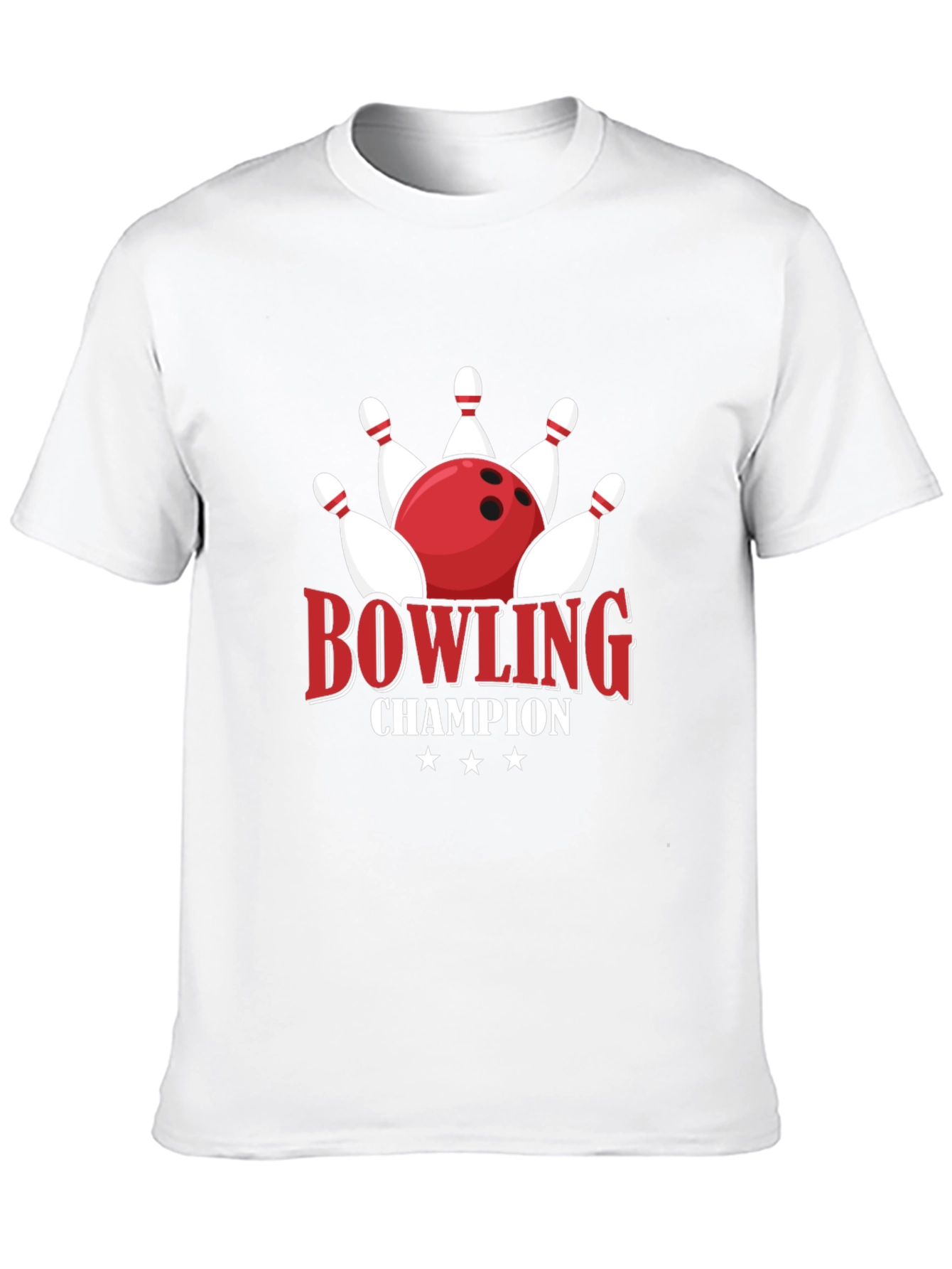 Bowling Champion Graphic Tee - Black Cotton T-Shirt