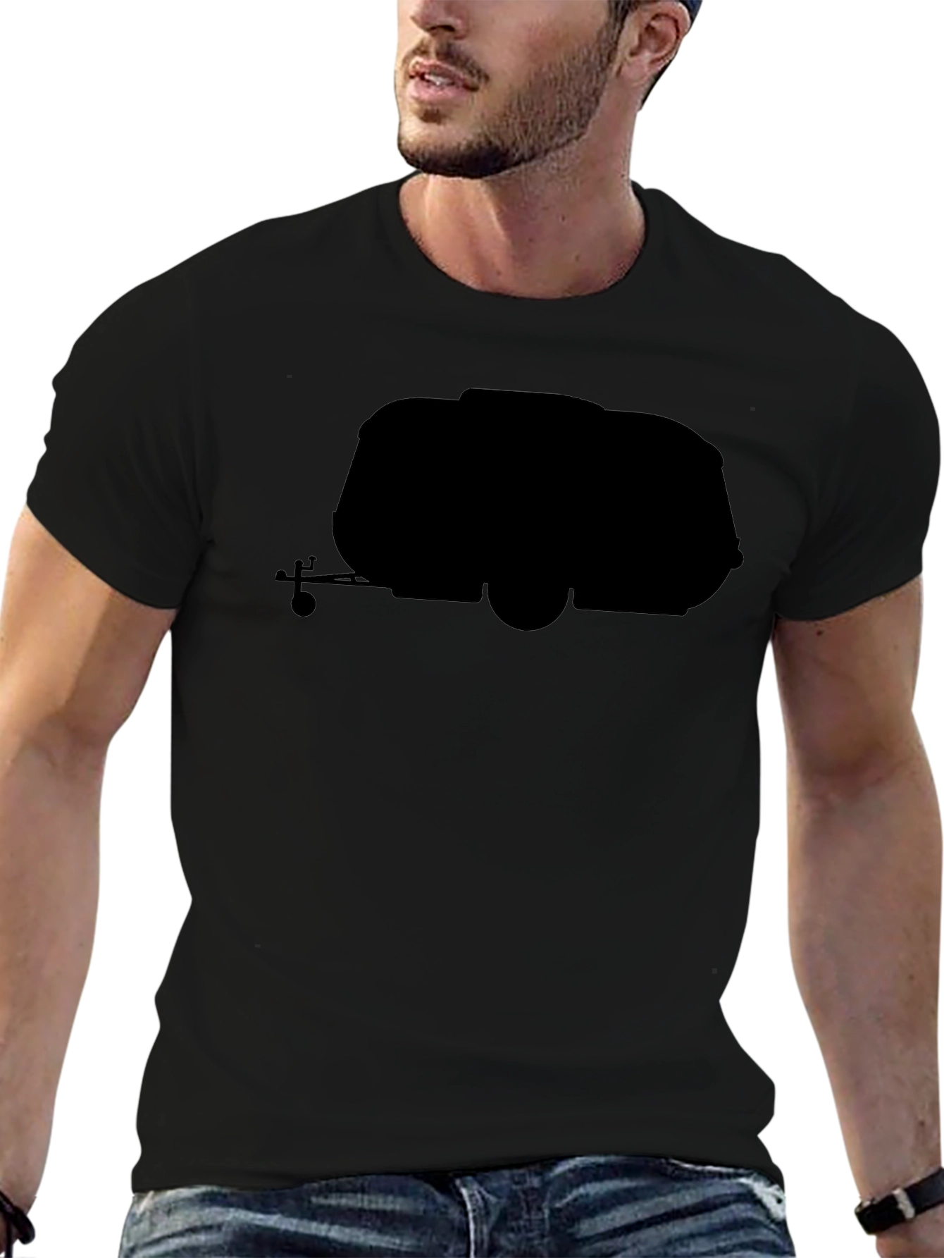 Retro Camper Black T-Shirt - Travel in Style
