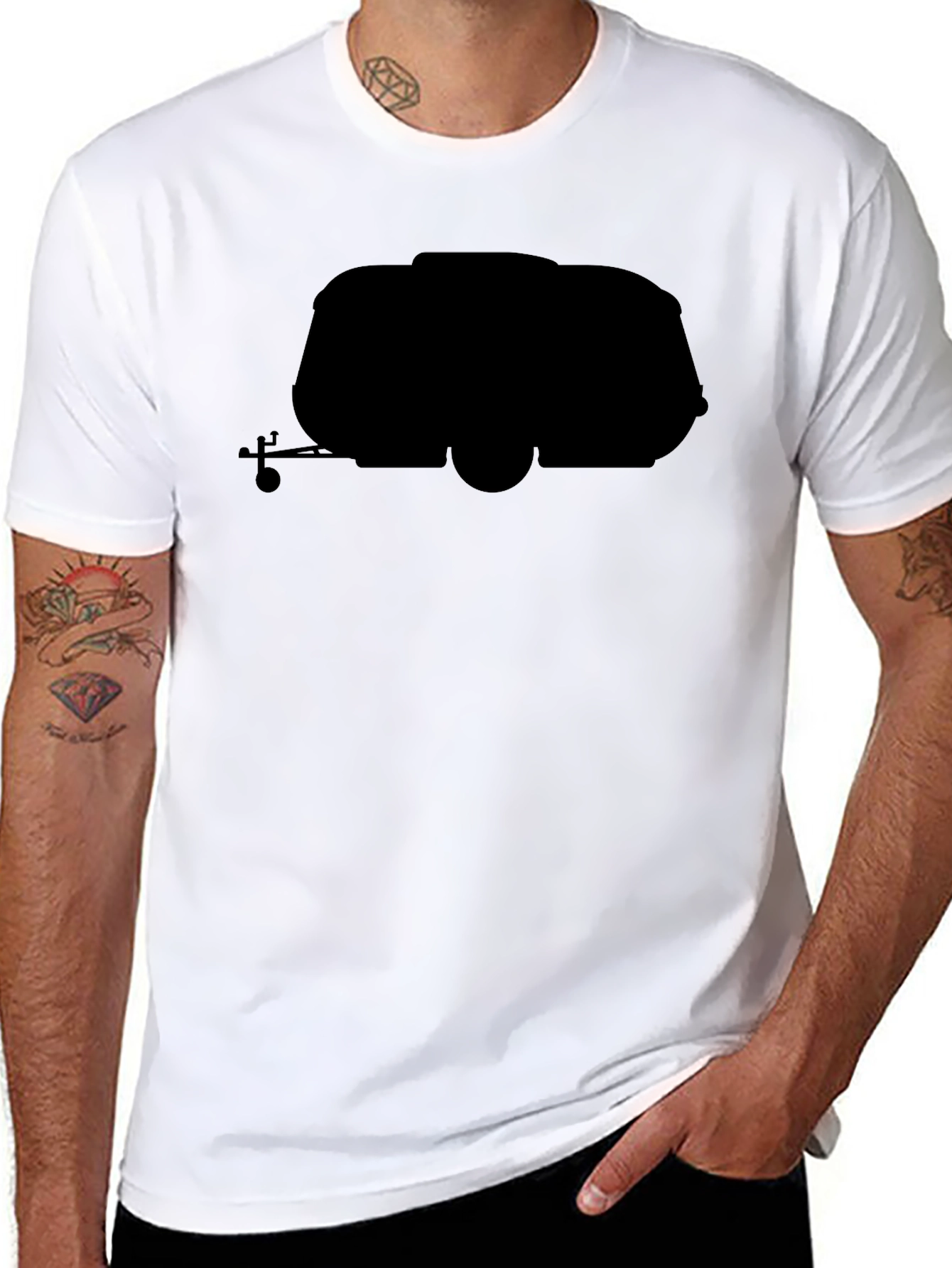 Retro Camper Black T-Shirt - Travel in Style