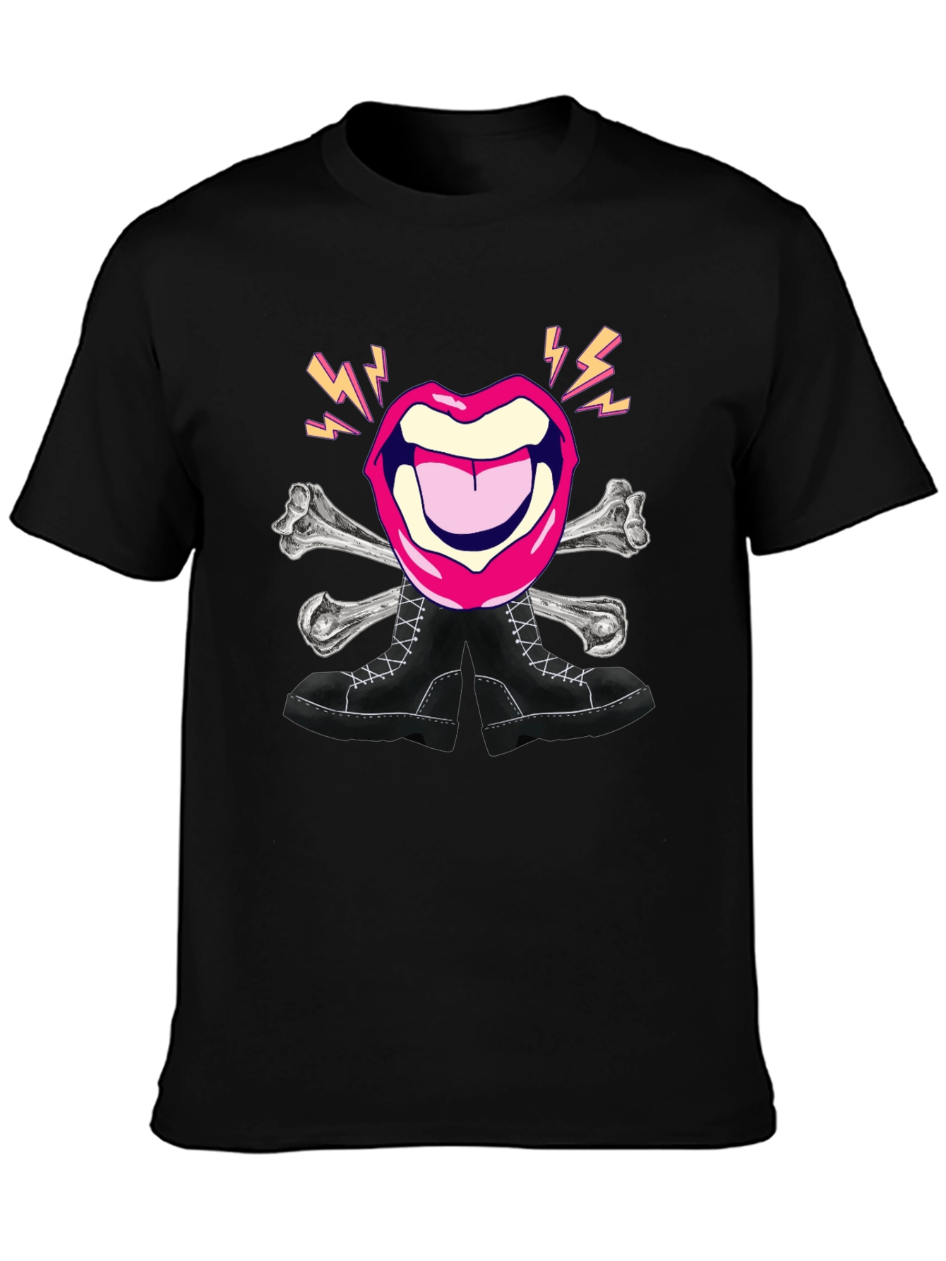 Rock Lips Crossbones Boots Graphic Tee