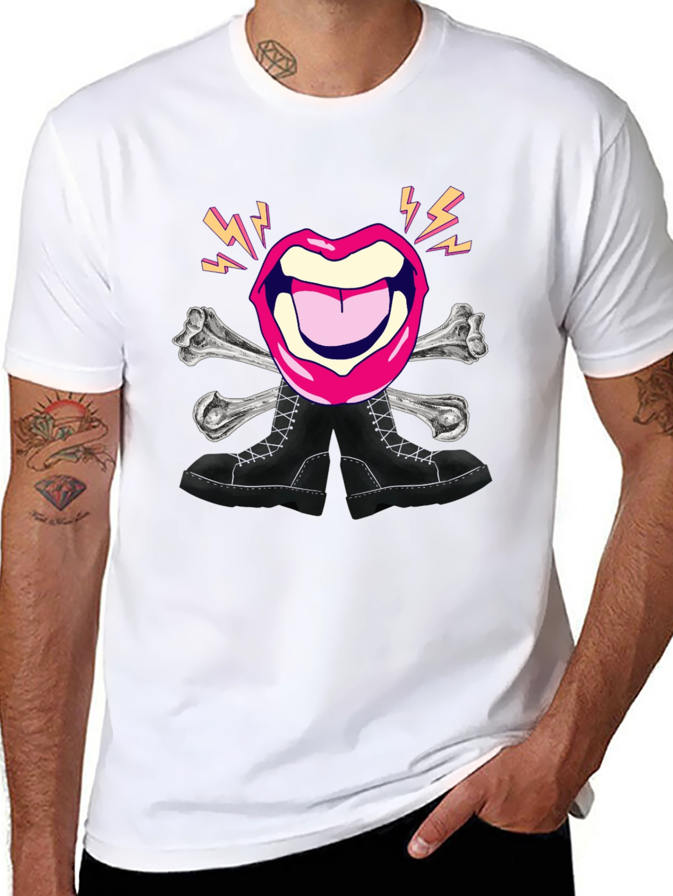 Rock Lips Crossbones Boots Graphic Tee