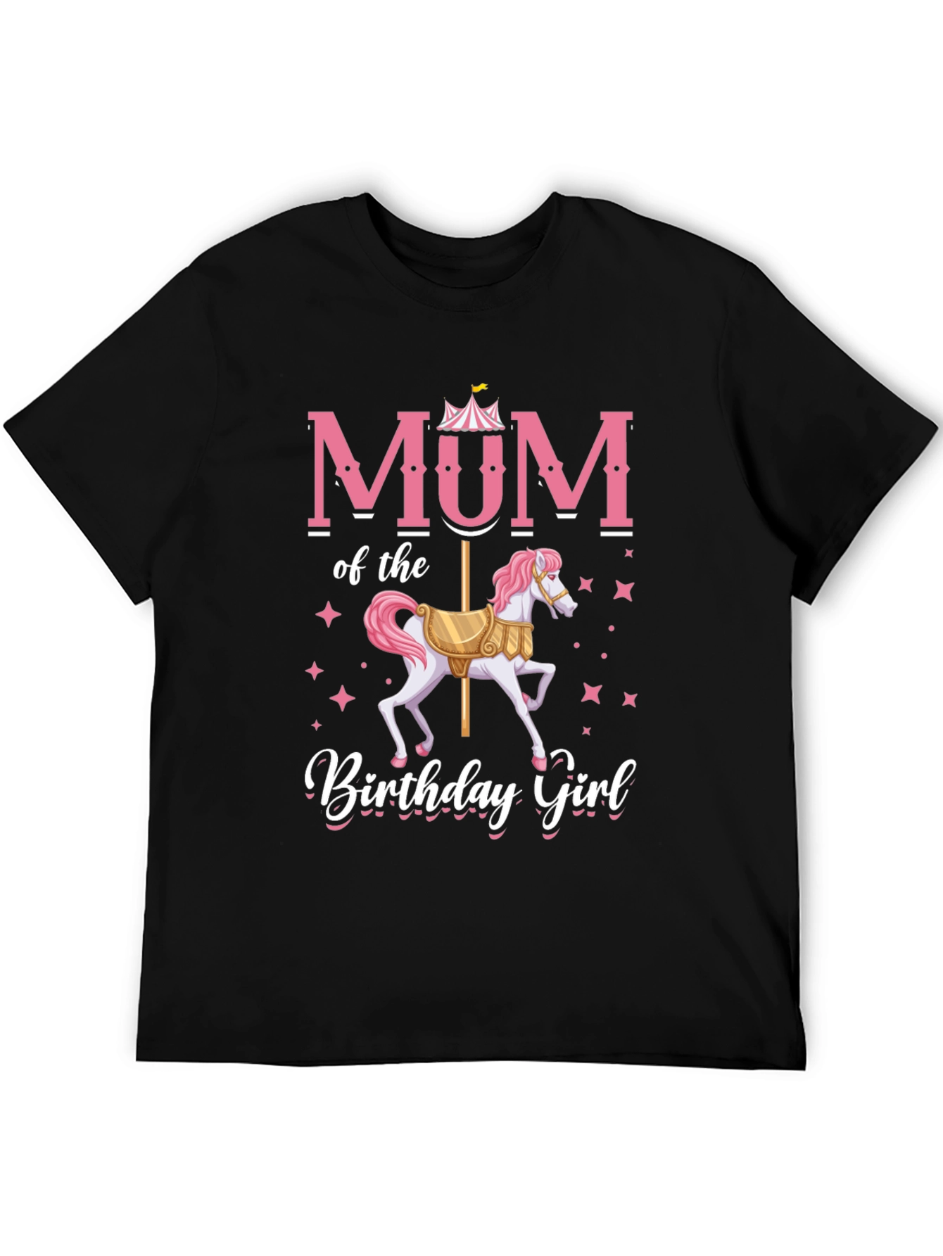 Mum Birthday Girl T-Shirt Carousel Horse