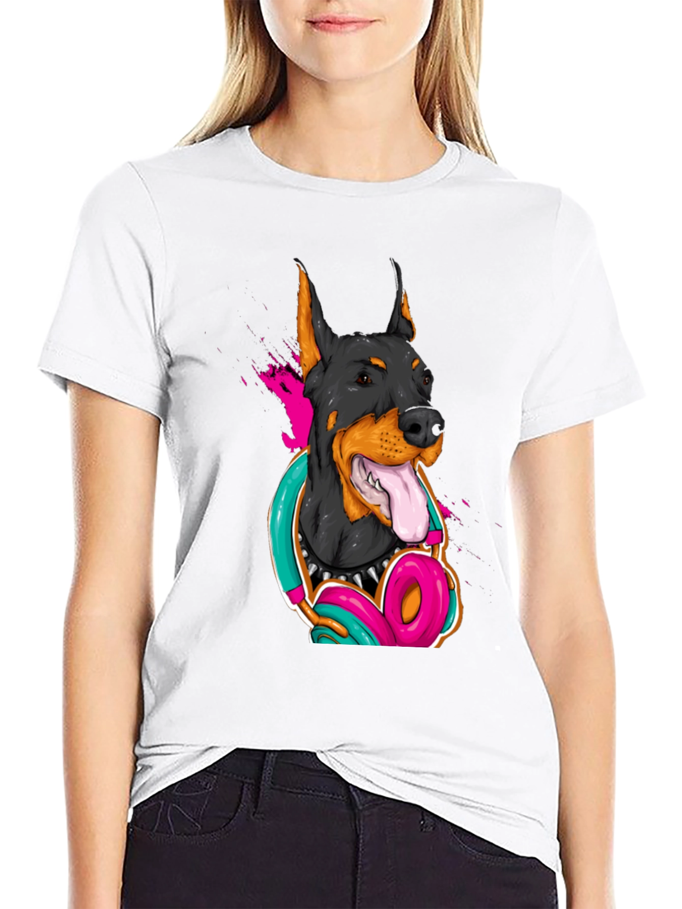 Cool Doberman Dog Graphic T-Shirt