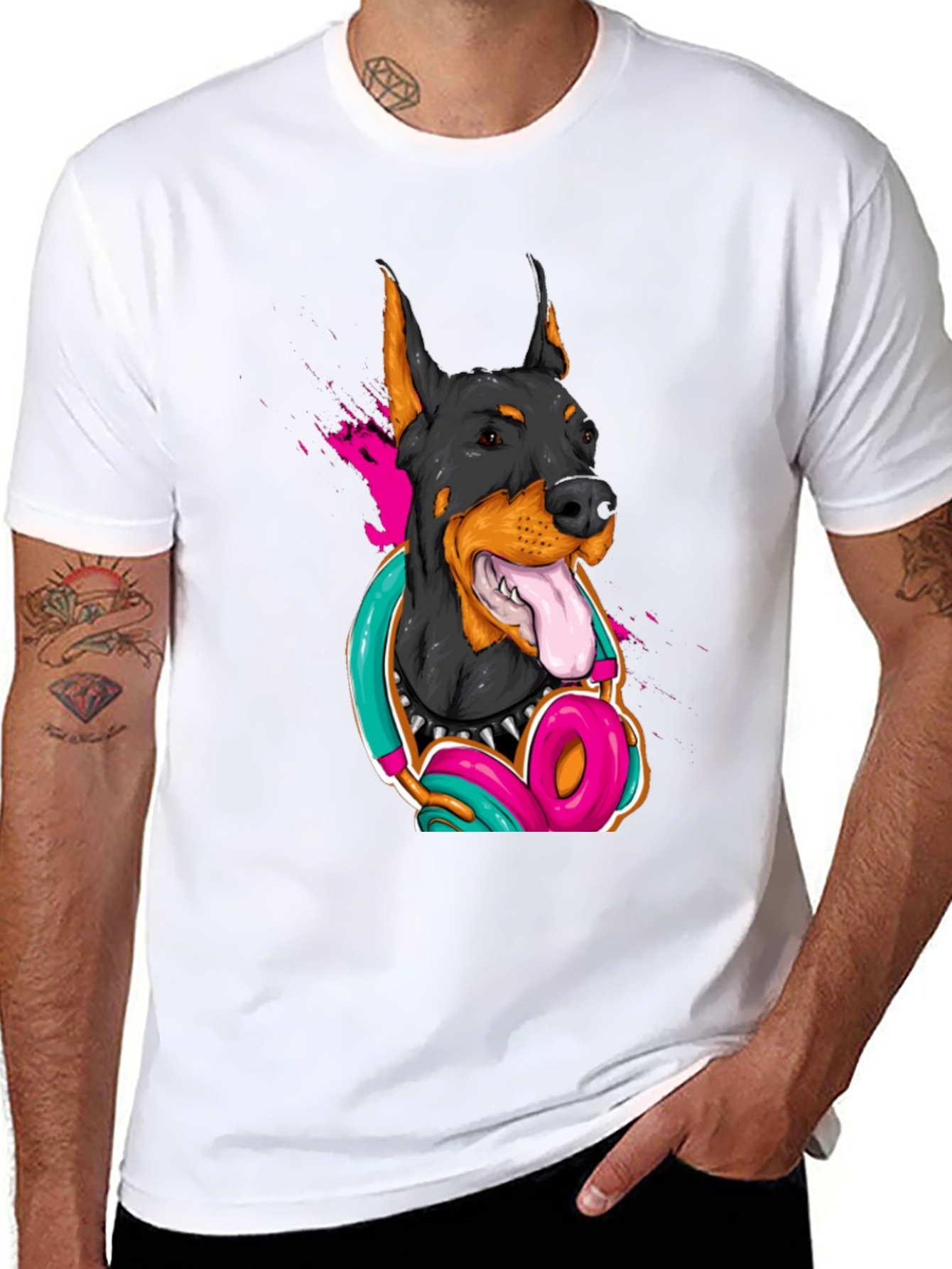 Cool Doberman Dog Graphic T-Shirt