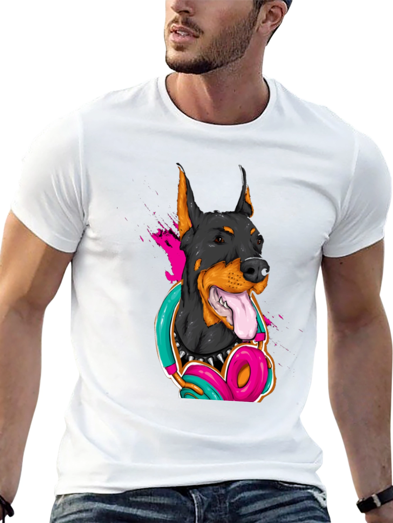 Cool Doberman Dog Graphic T-Shirt