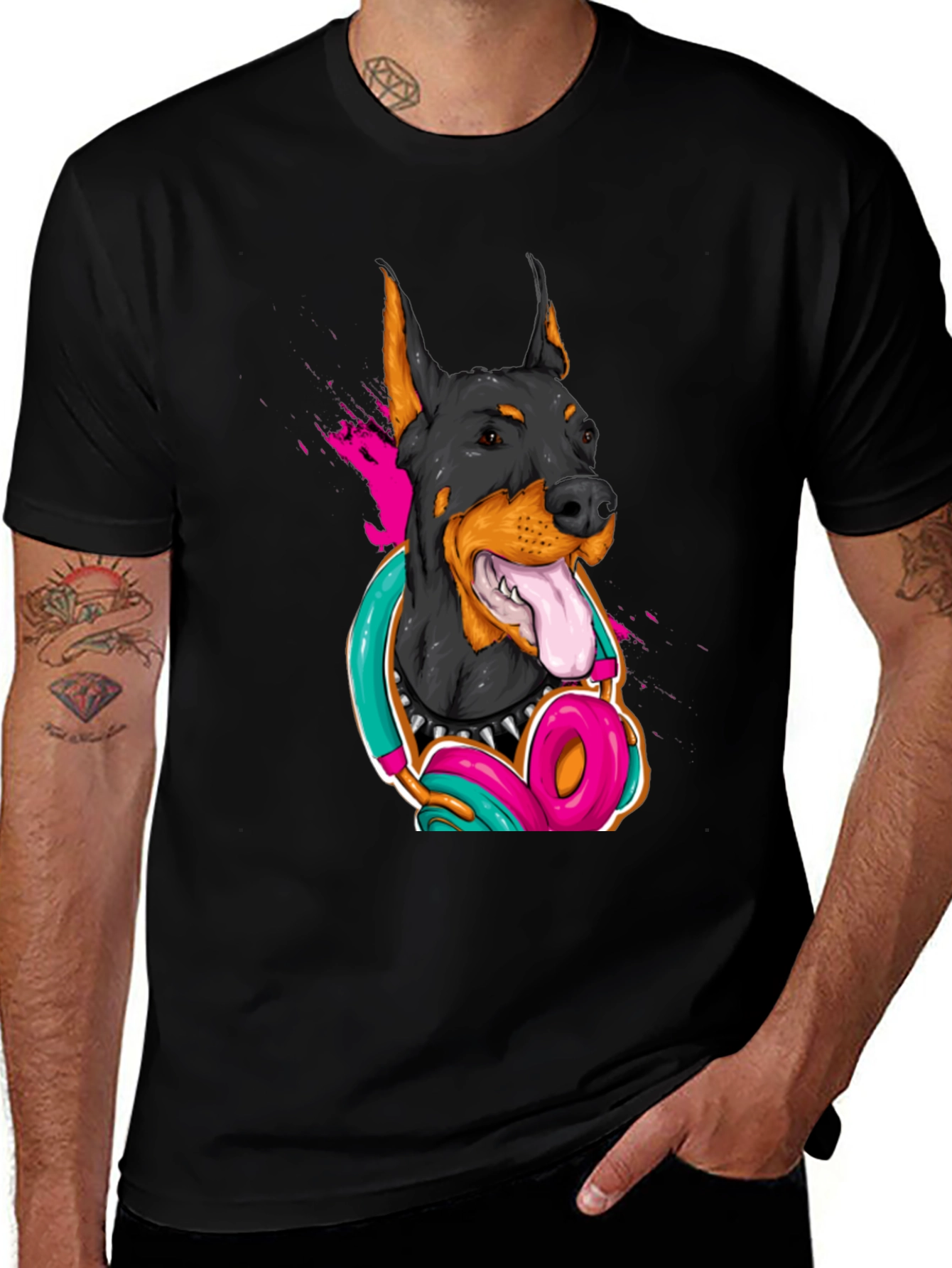 Cool Doberman Dog Graphic T-Shirt