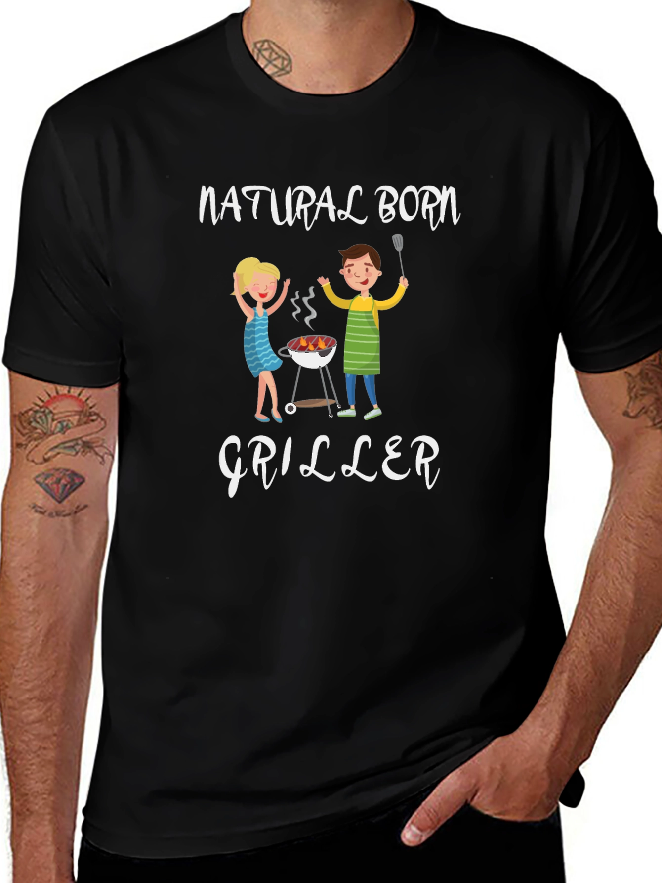 Natural Born Griller T-Shirt - BBQ Fun