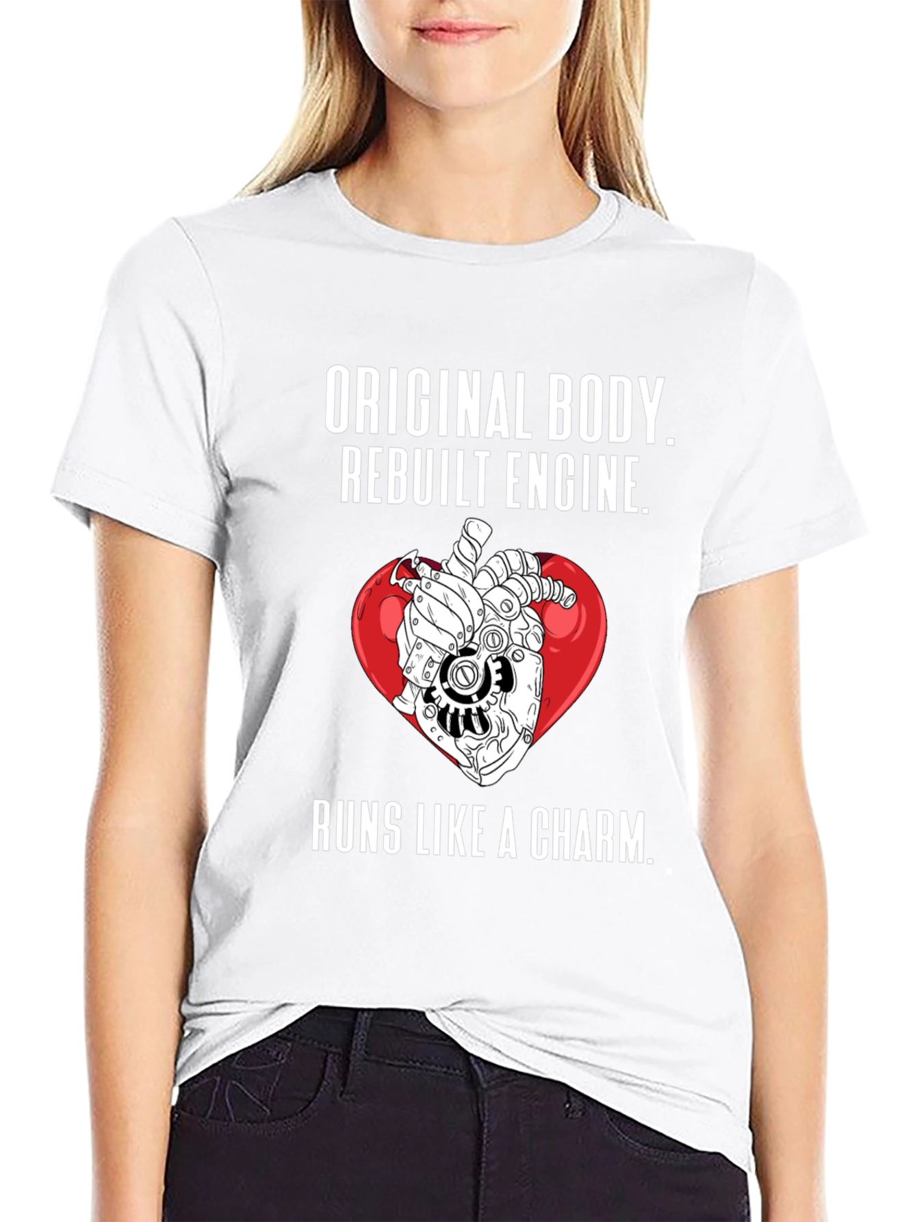 Rebuilt Engine Heart T-Shirt - Runs Like a Charm