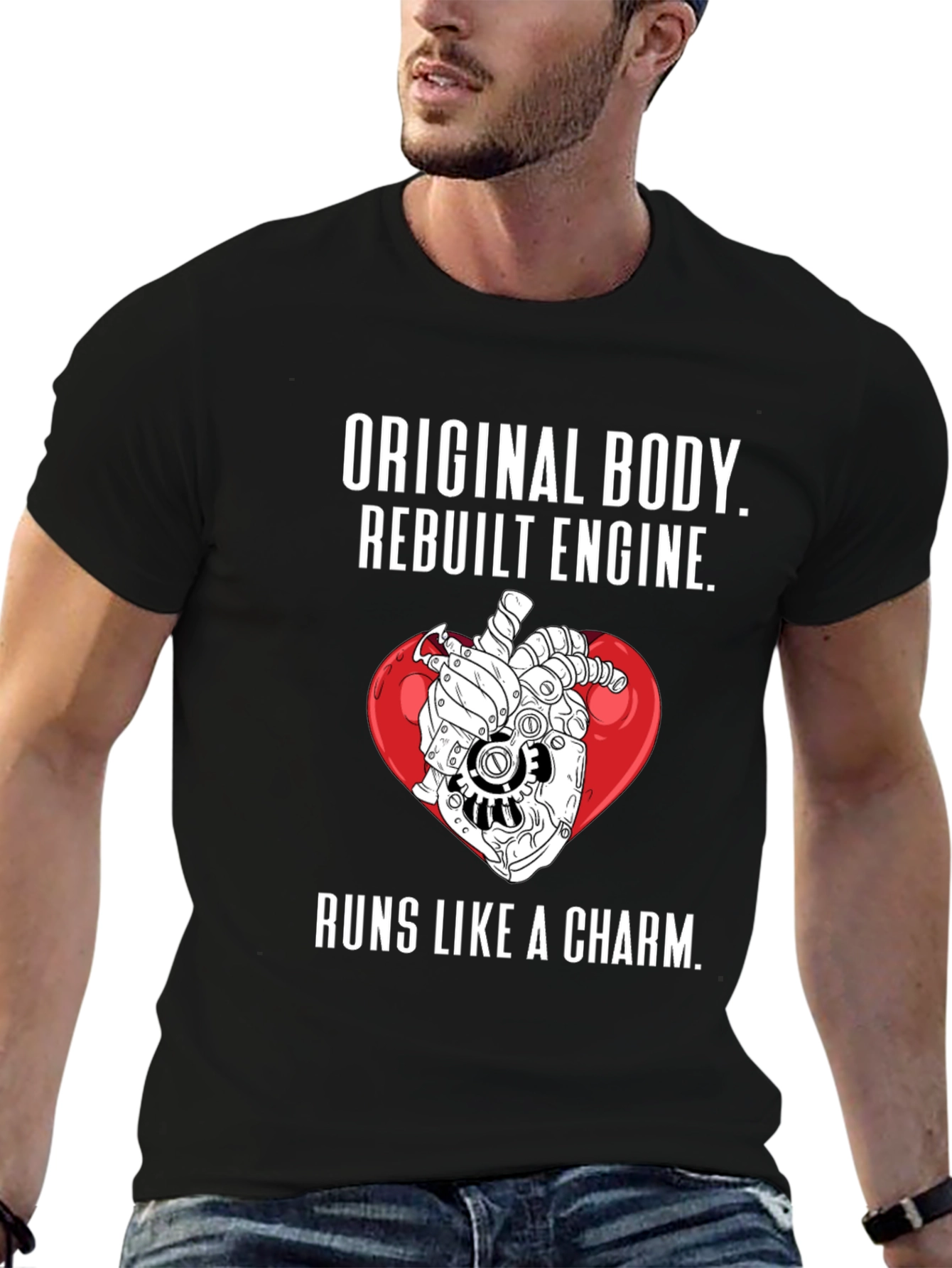 Rebuilt Engine Heart T-Shirt - Runs Like a Charm