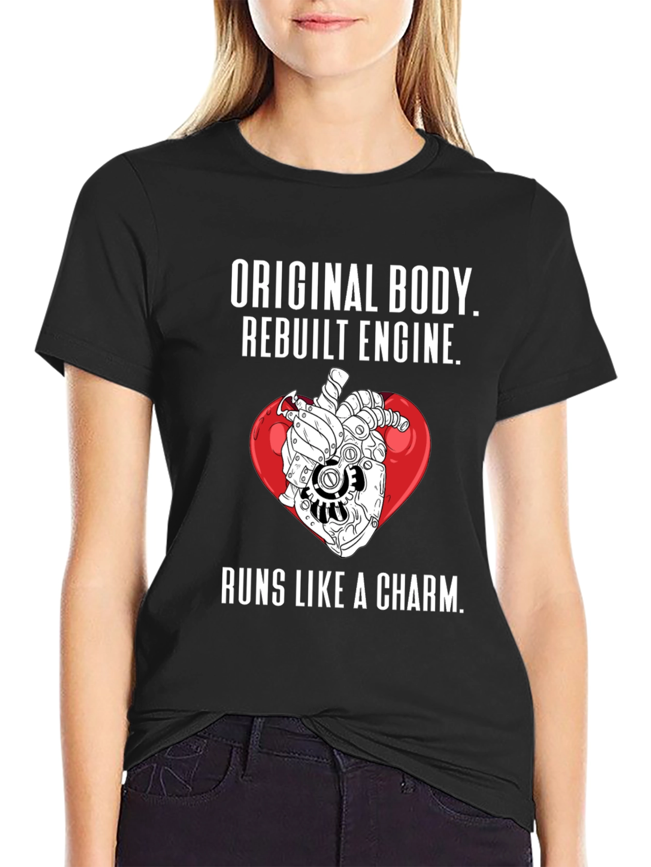 Rebuilt Engine Heart T-Shirt - Runs Like a Charm
