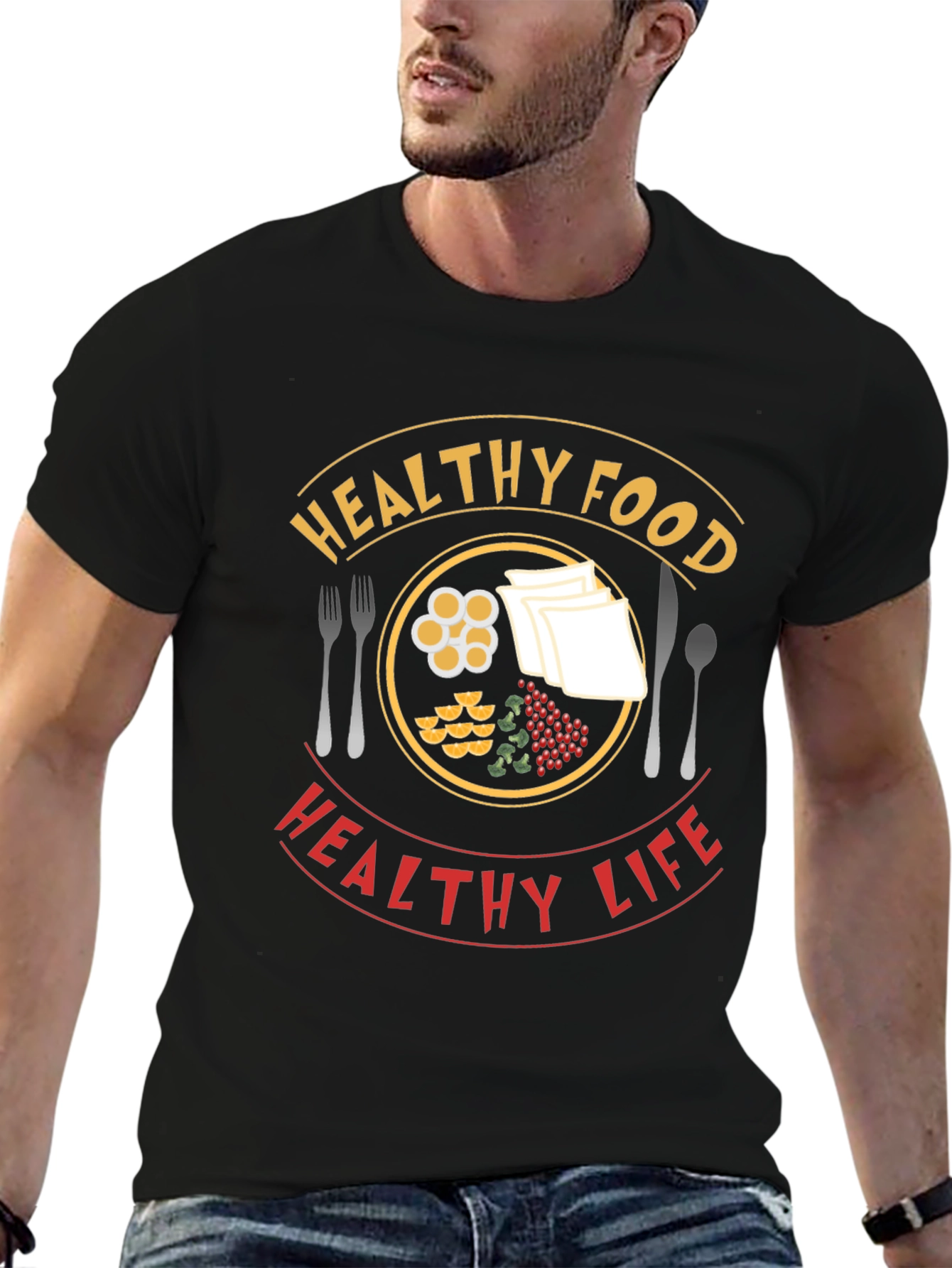 Healthy Food Healthy Life Graphic T-Shirt
