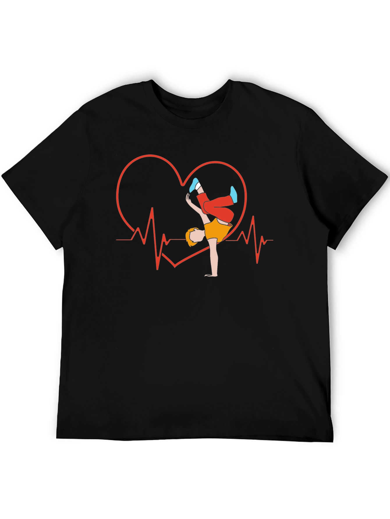 Heartbeat Breakdancer Graphic T-Shirt