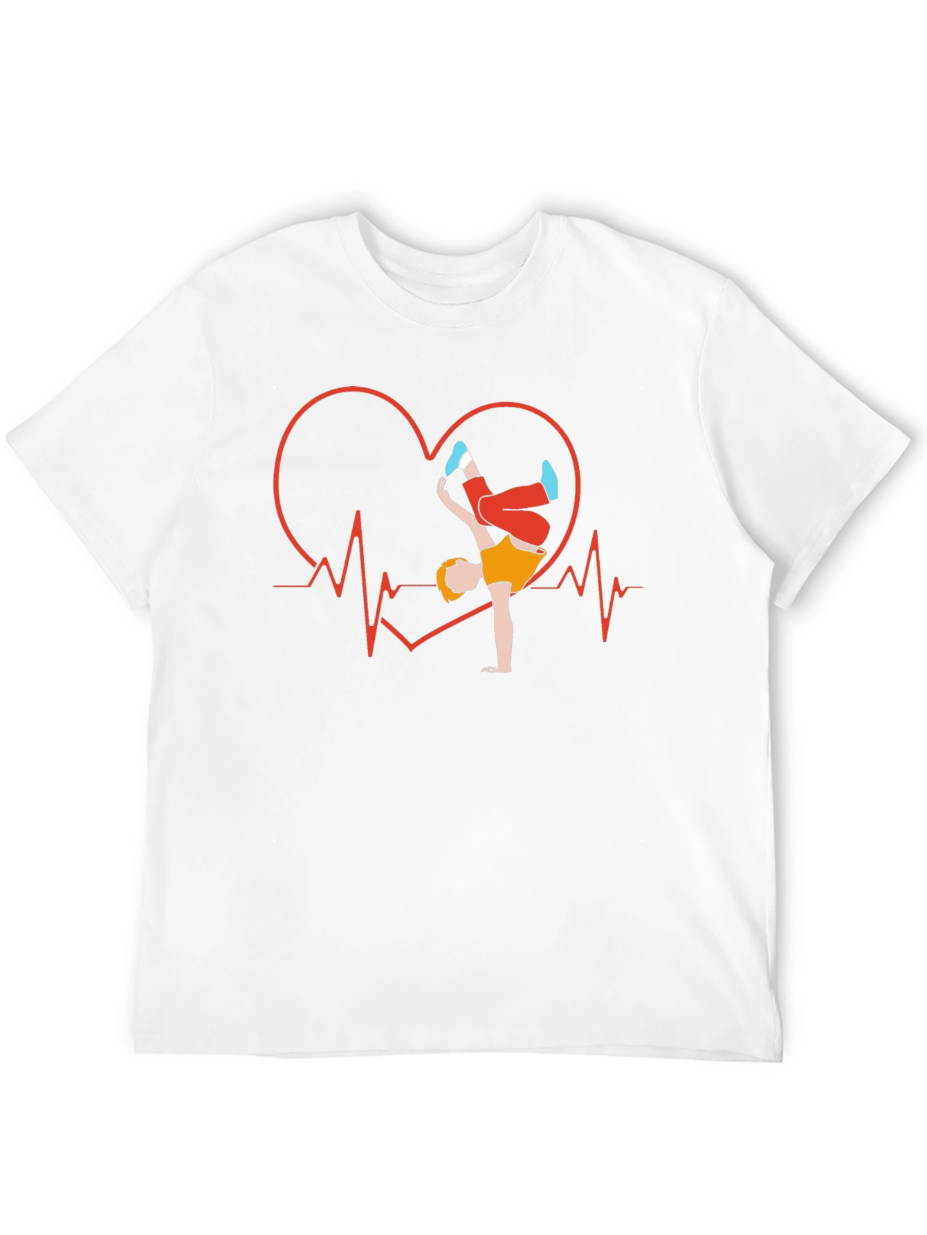 Heartbeat Breakdancer Graphic T-Shirt
