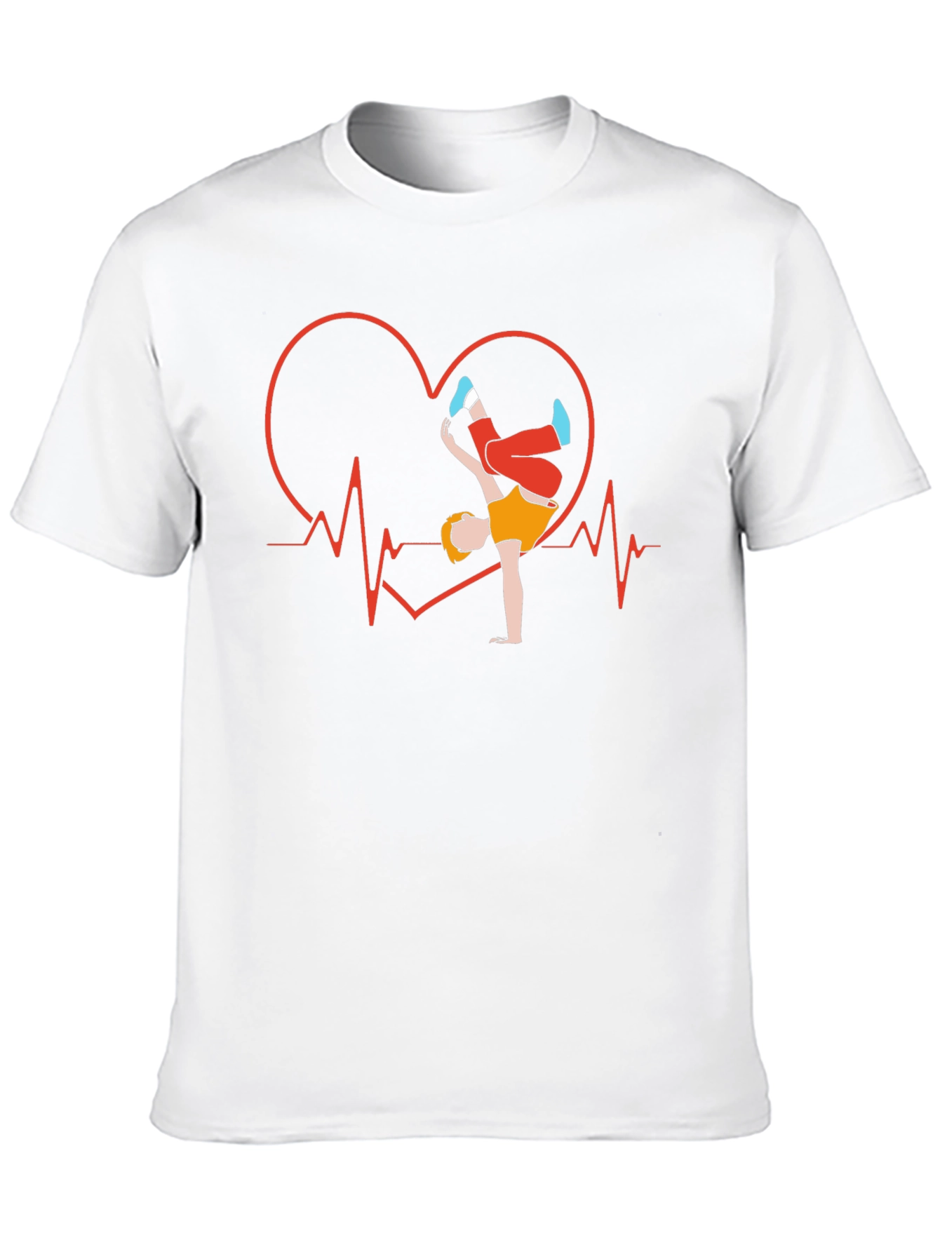 Heartbeat Breakdancer Graphic T-Shirt