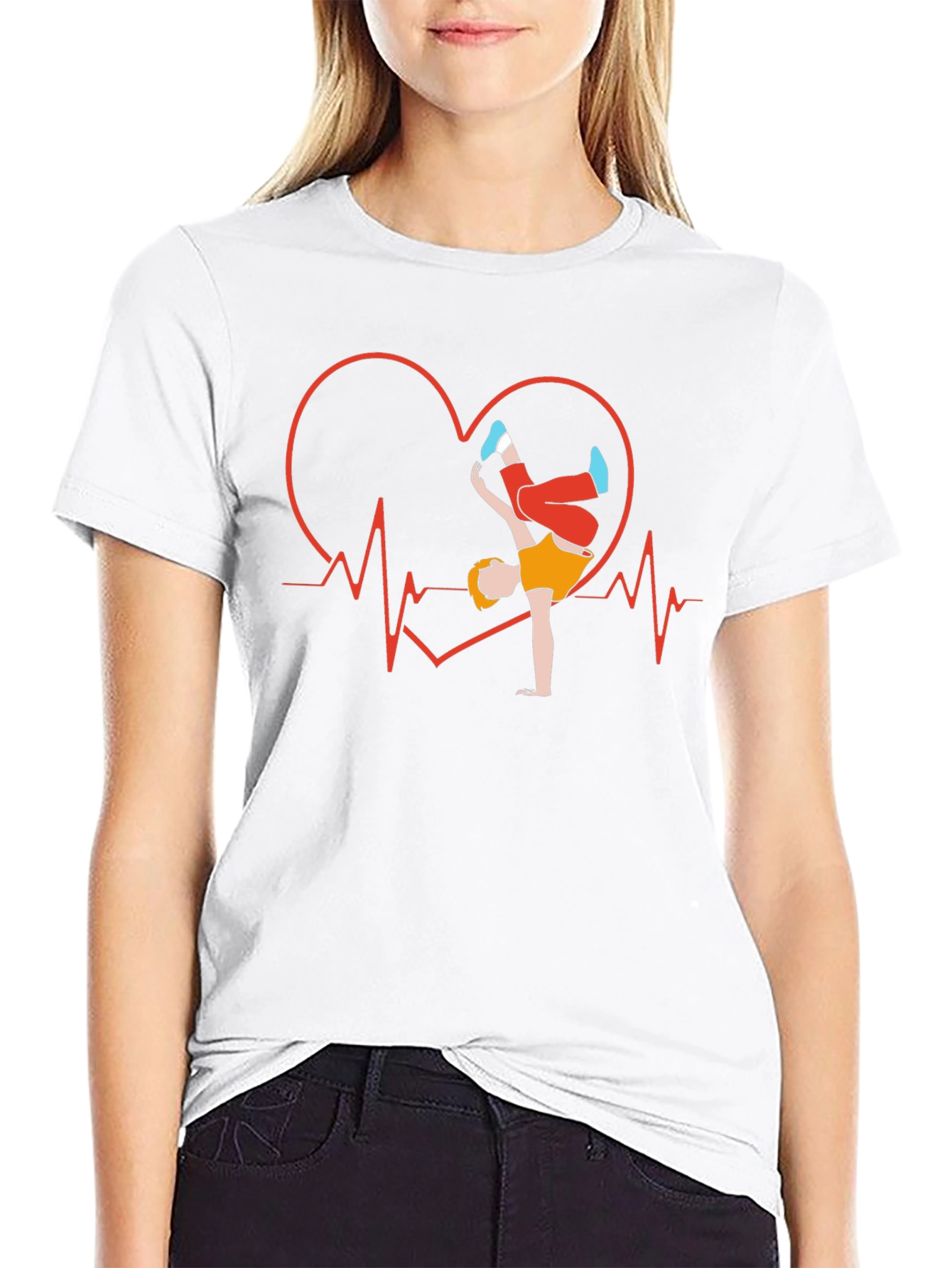 Heartbeat Breakdancer Graphic T-Shirt