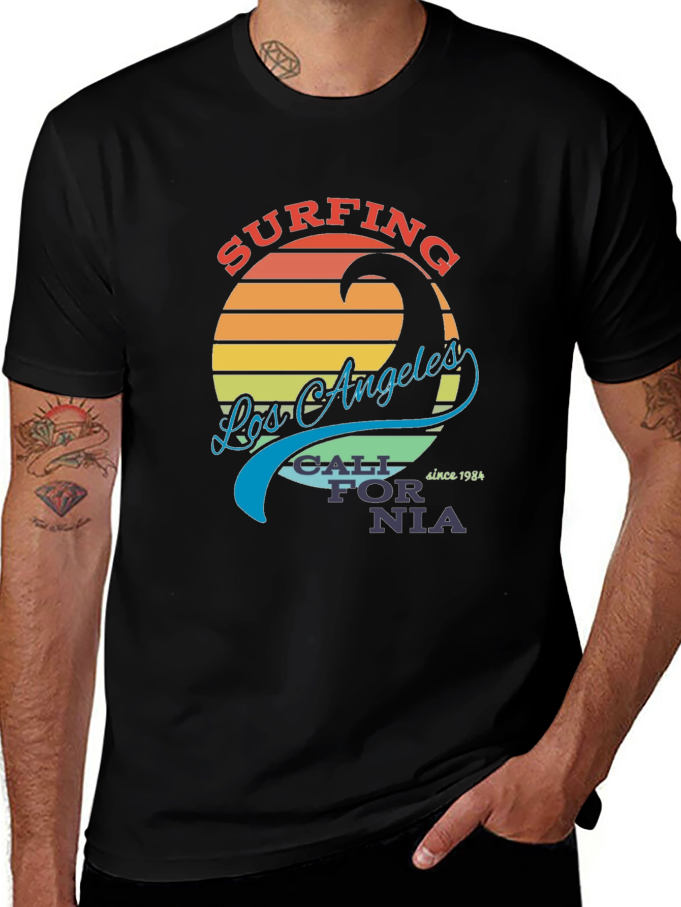 Los Angeles Surfing T-Shirt - Retro Cali Vibes