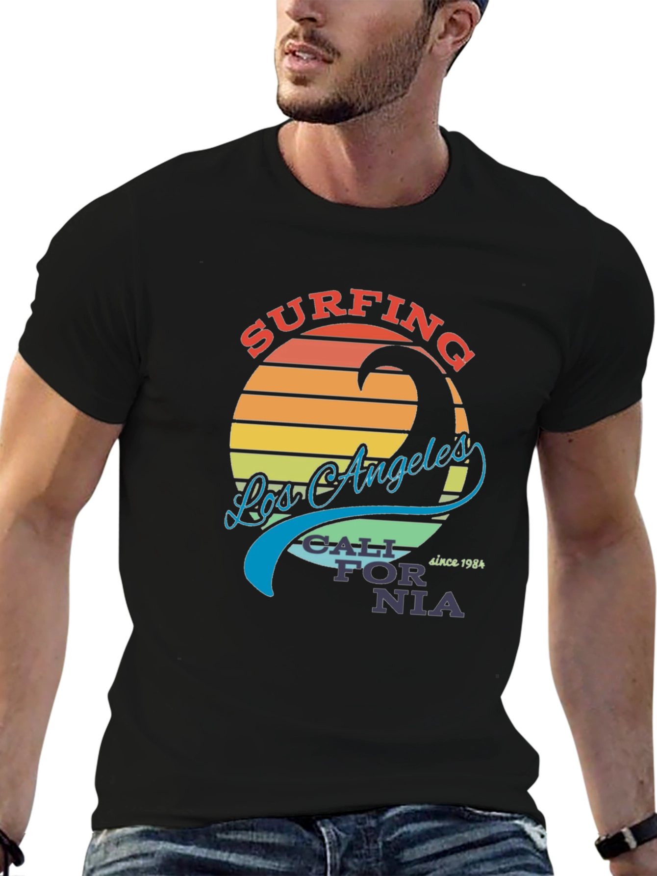 Los Angeles Surfing T-Shirt - Retro Cali Vibes