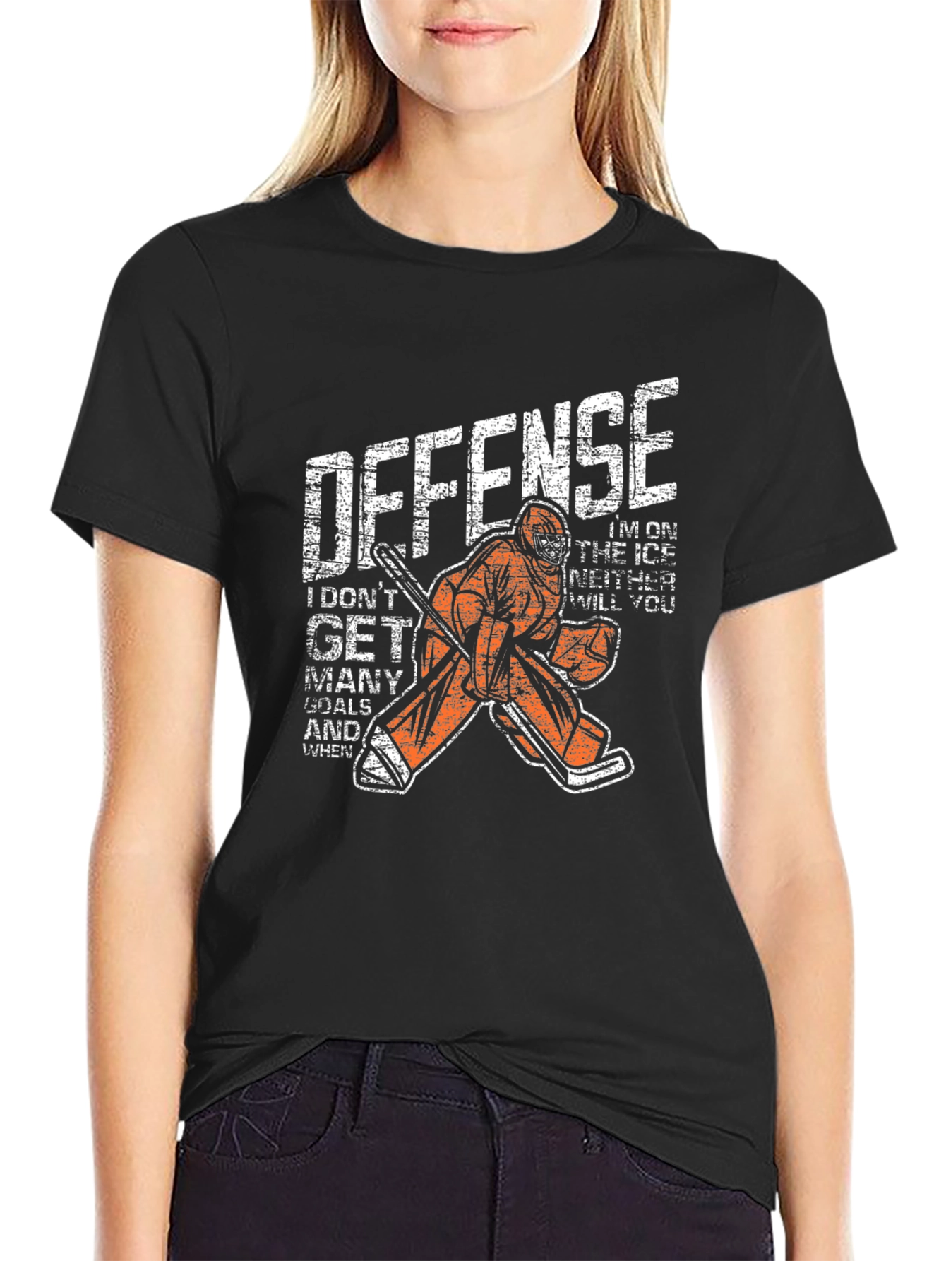 Hockey Goalie Defense Graphic T-Shirt