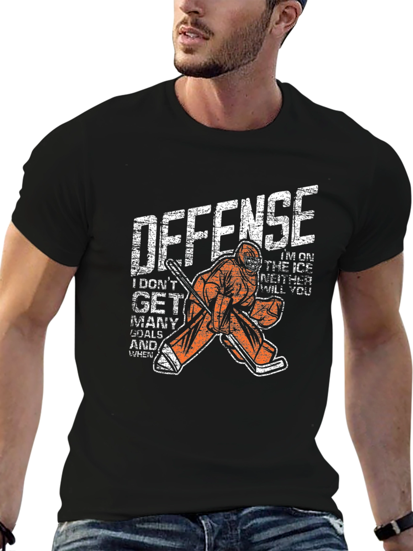 Hockey Goalie Defense Graphic T-Shirt