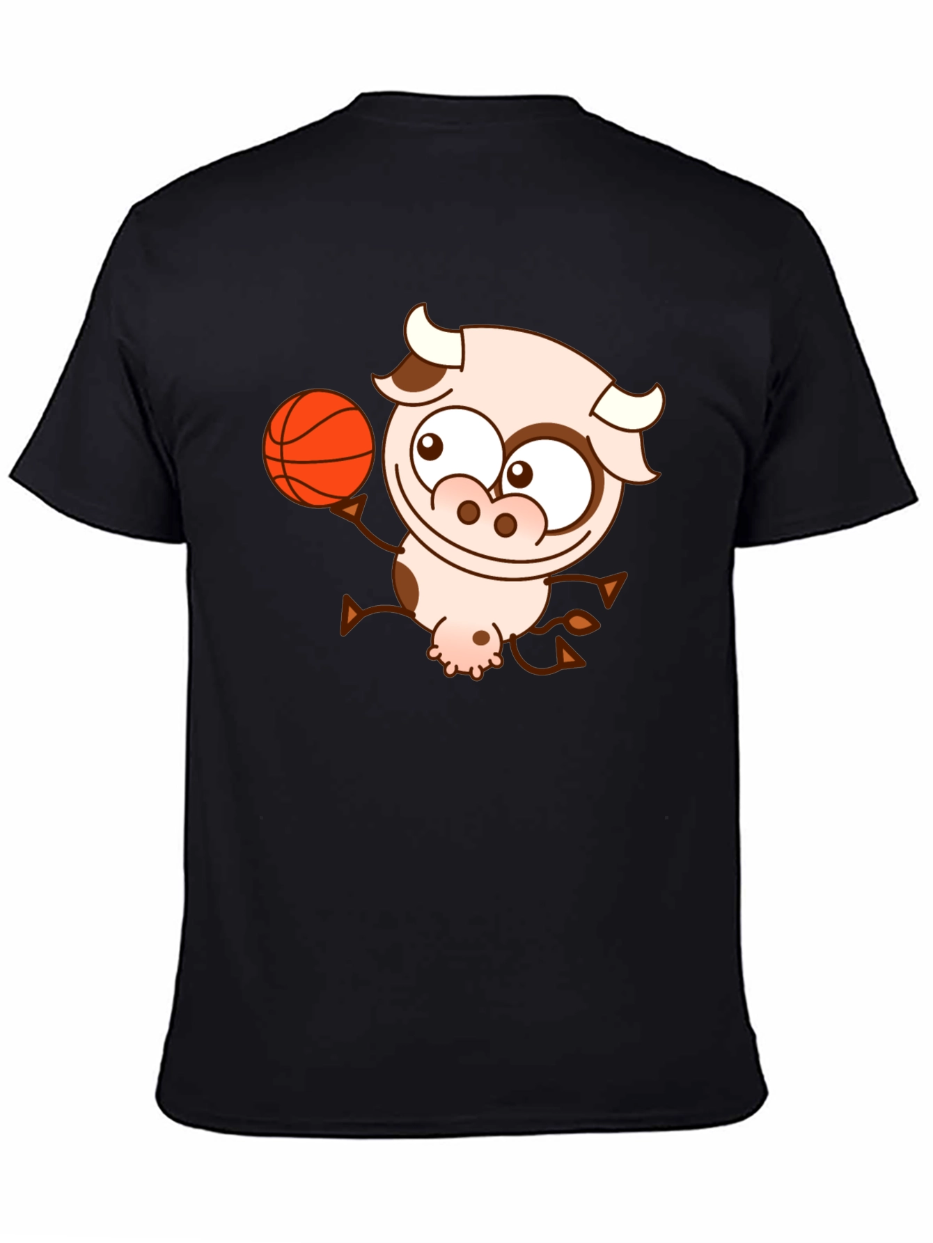 Cow Basketball Black T-Shirt