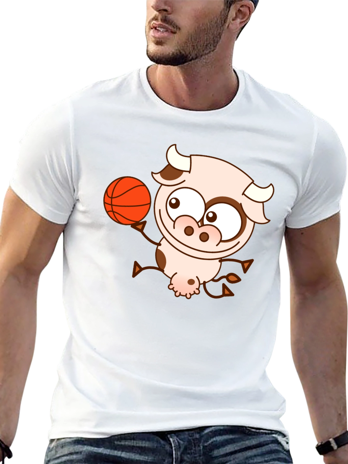 Cow Basketball Black T-Shirt