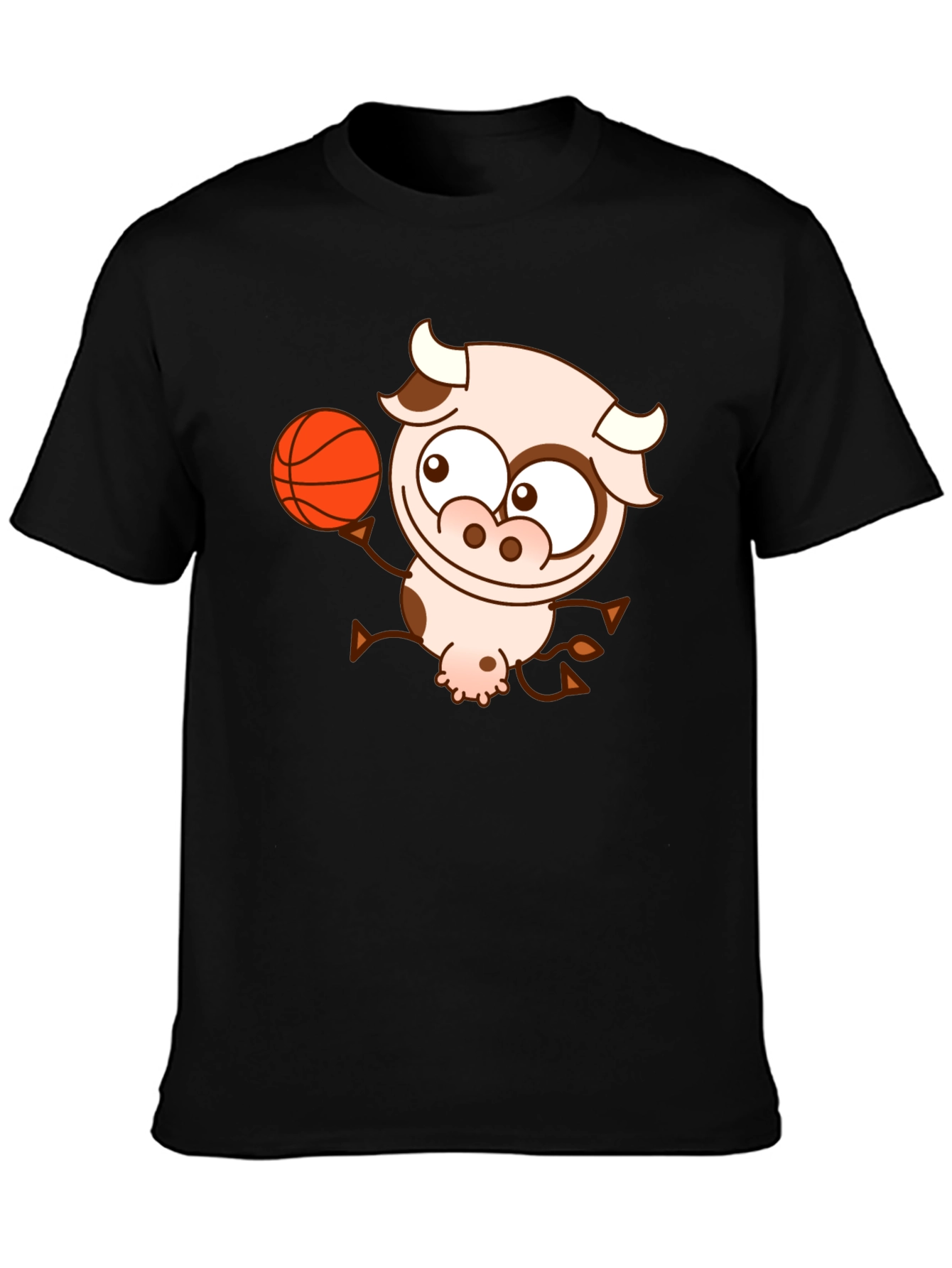 Cow Basketball Black T-Shirt