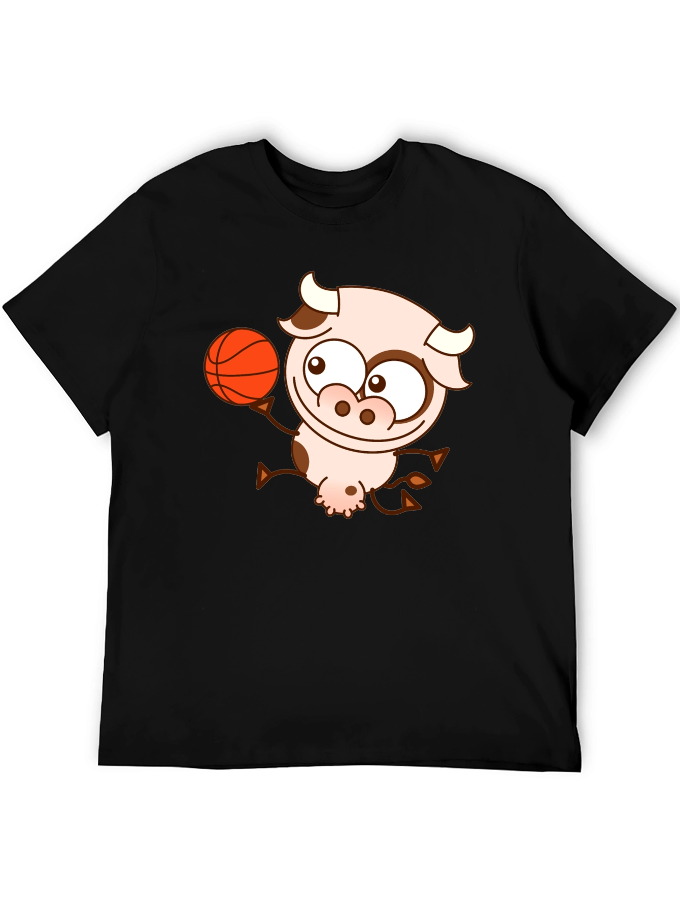 Cow Basketball Black T-Shirt