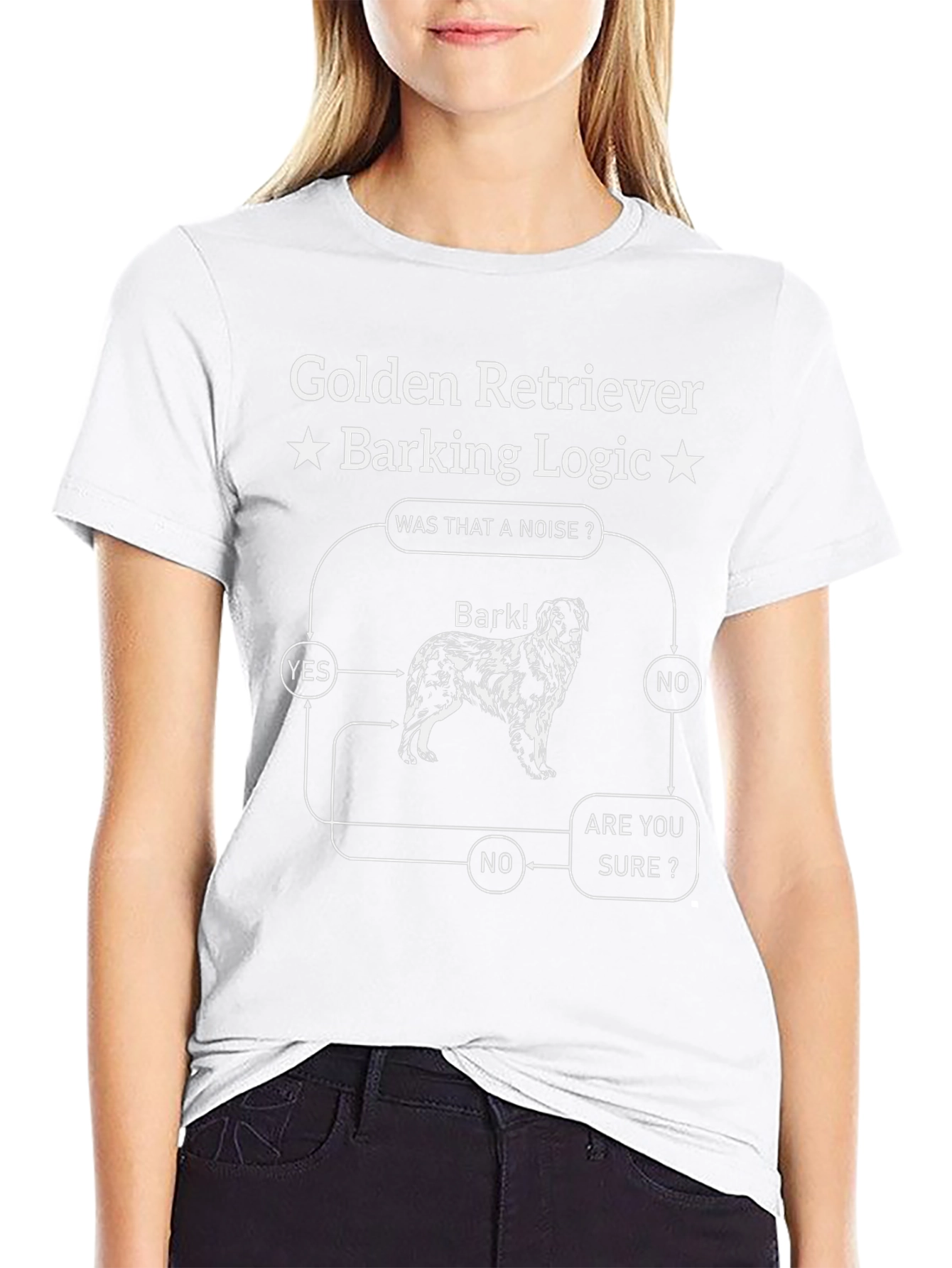 Golden Retriever Barking Logic T-Shirt - Funny Dog Tee