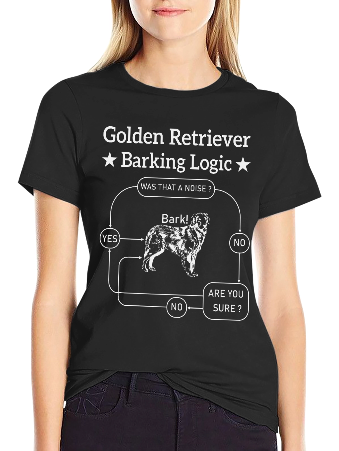 Golden Retriever Barking Logic T-Shirt - Funny Dog Tee