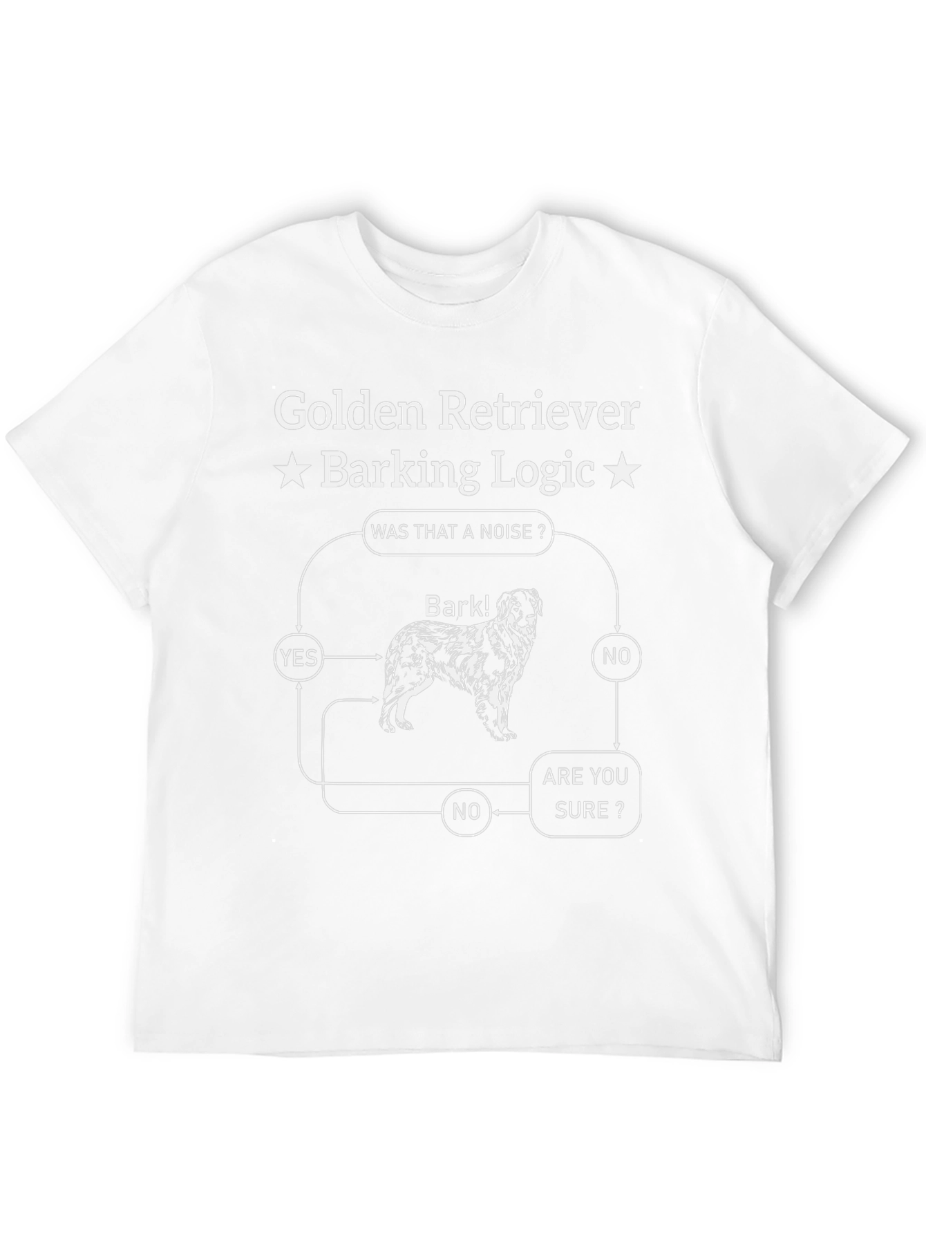 Golden Retriever Barking Logic T-Shirt - Funny Dog Tee