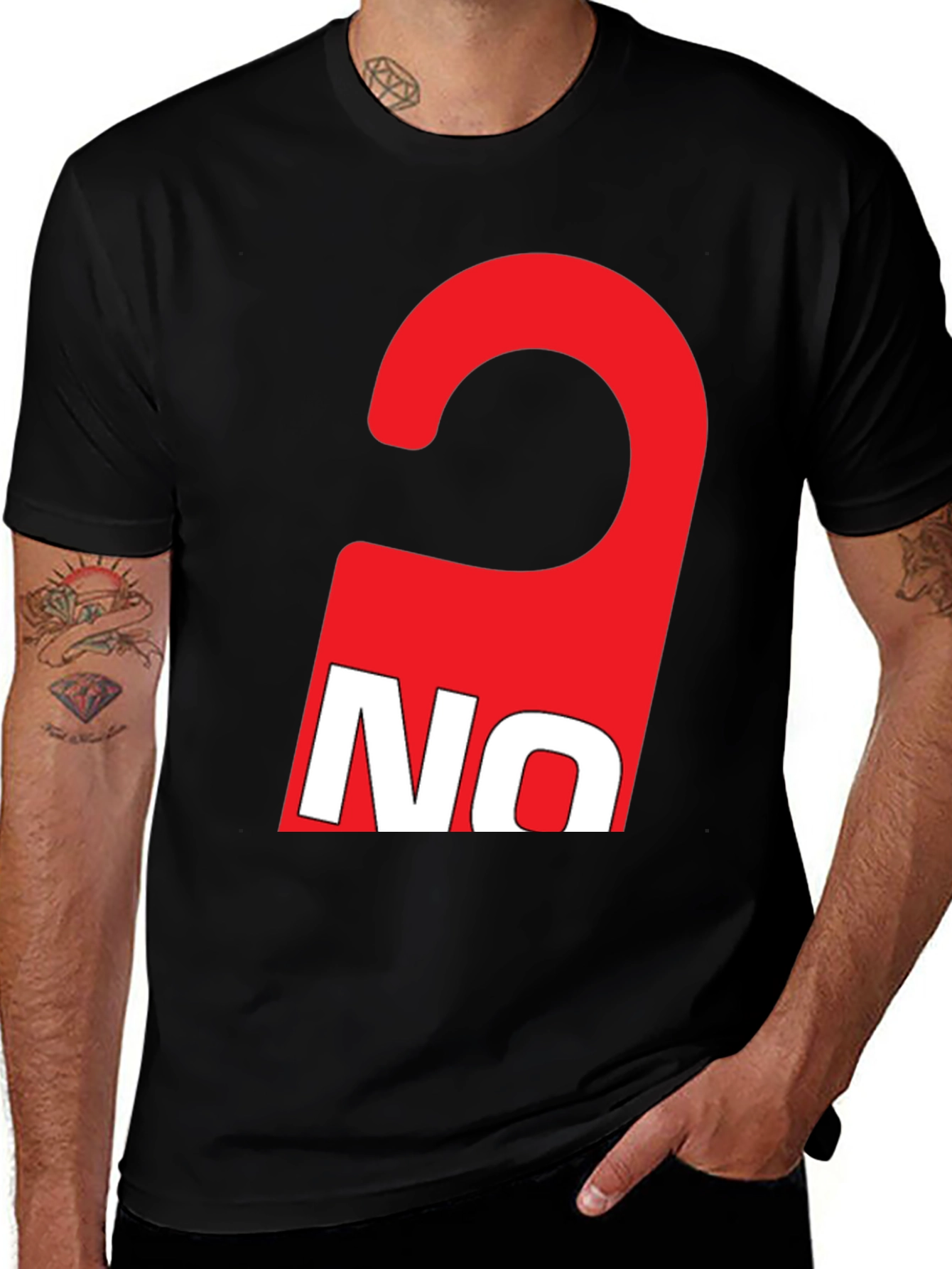 Red NO Graphic Tee - Statement T-Shirt