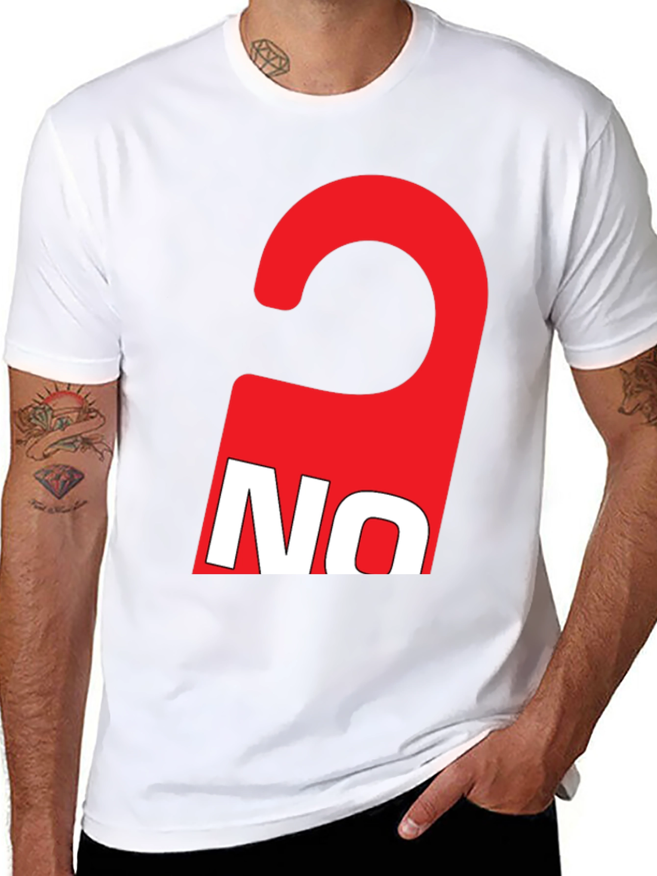 Red NO Graphic Tee - Statement T-Shirt
