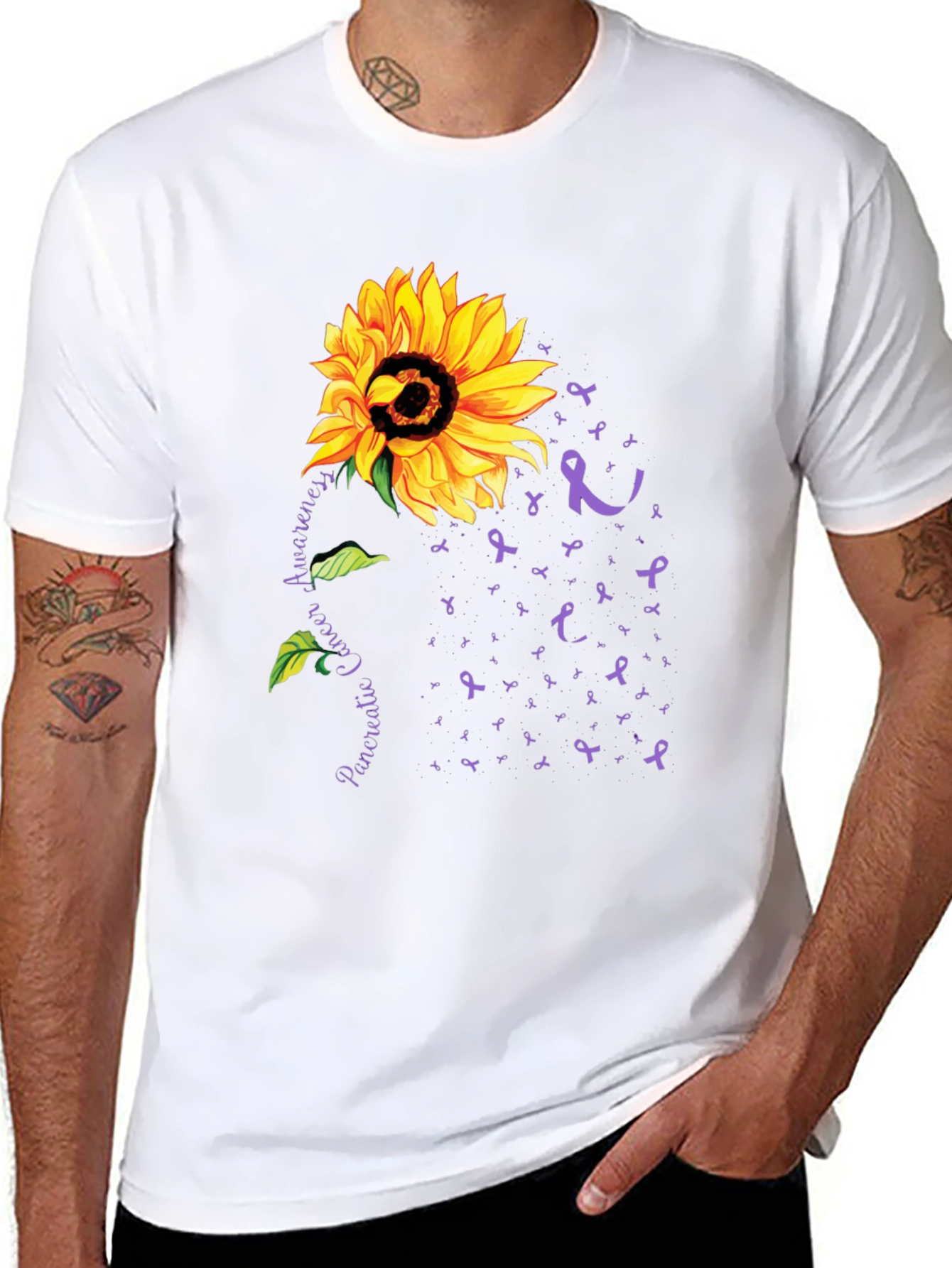 Sunflower Pancreatic Cancer Awareness T-Shirt