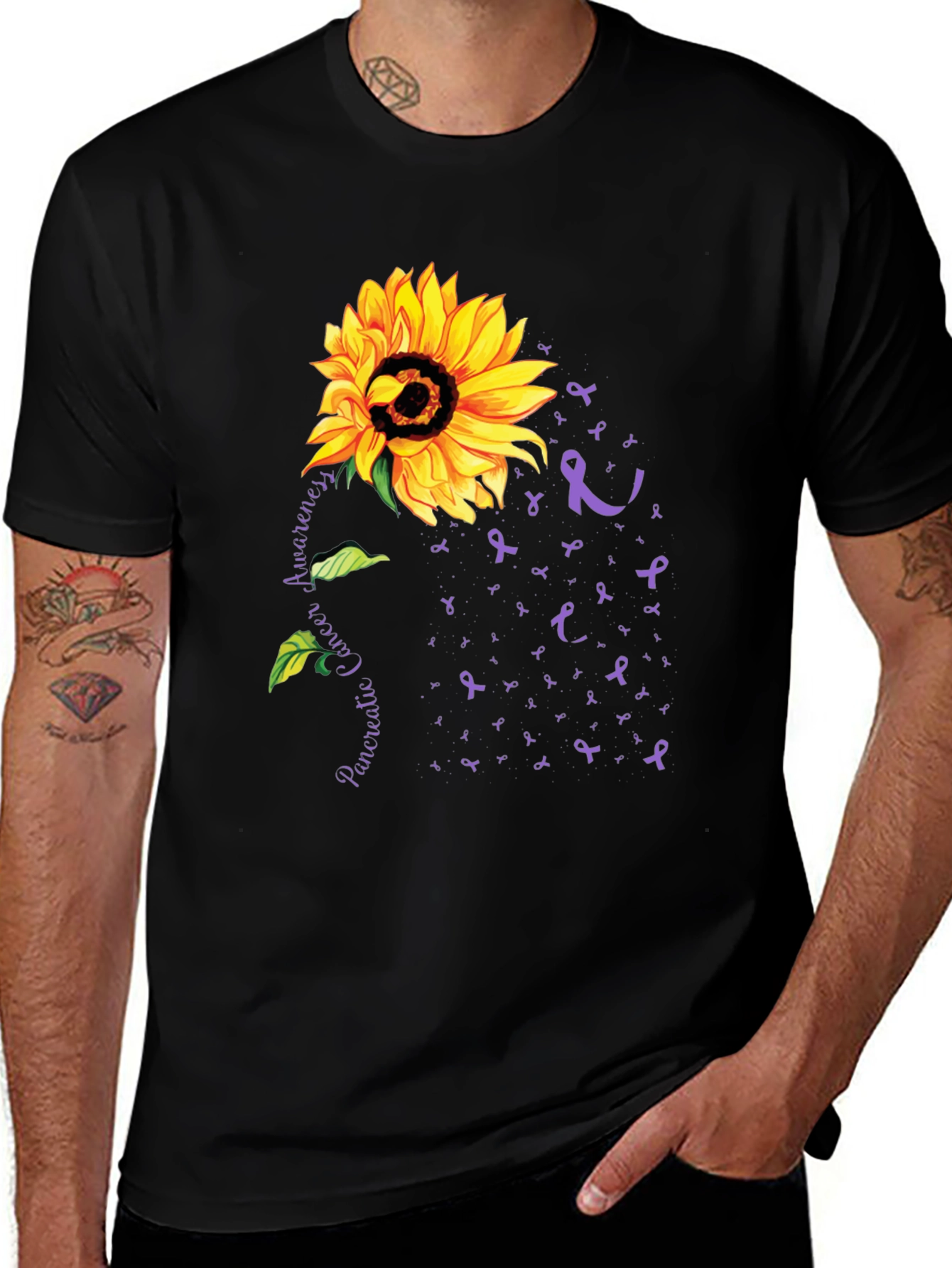 Sunflower Pancreatic Cancer Awareness T-Shirt