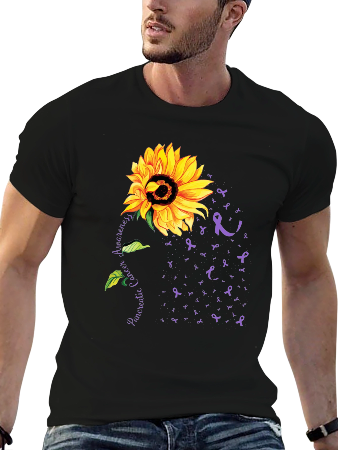 Sunflower Pancreatic Cancer Awareness T-Shirt