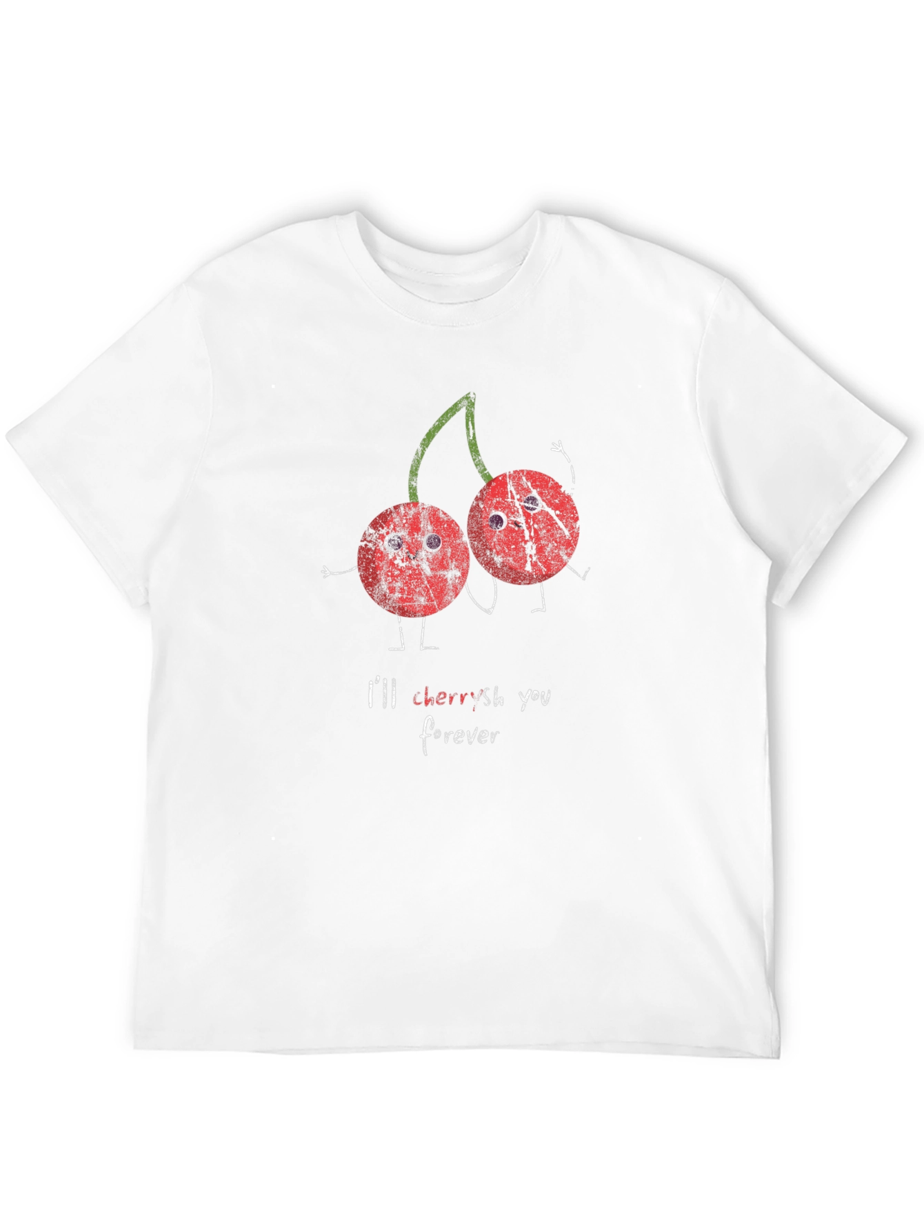 Cherries Ill Cherish You Forever Black Graphic T-Shirt