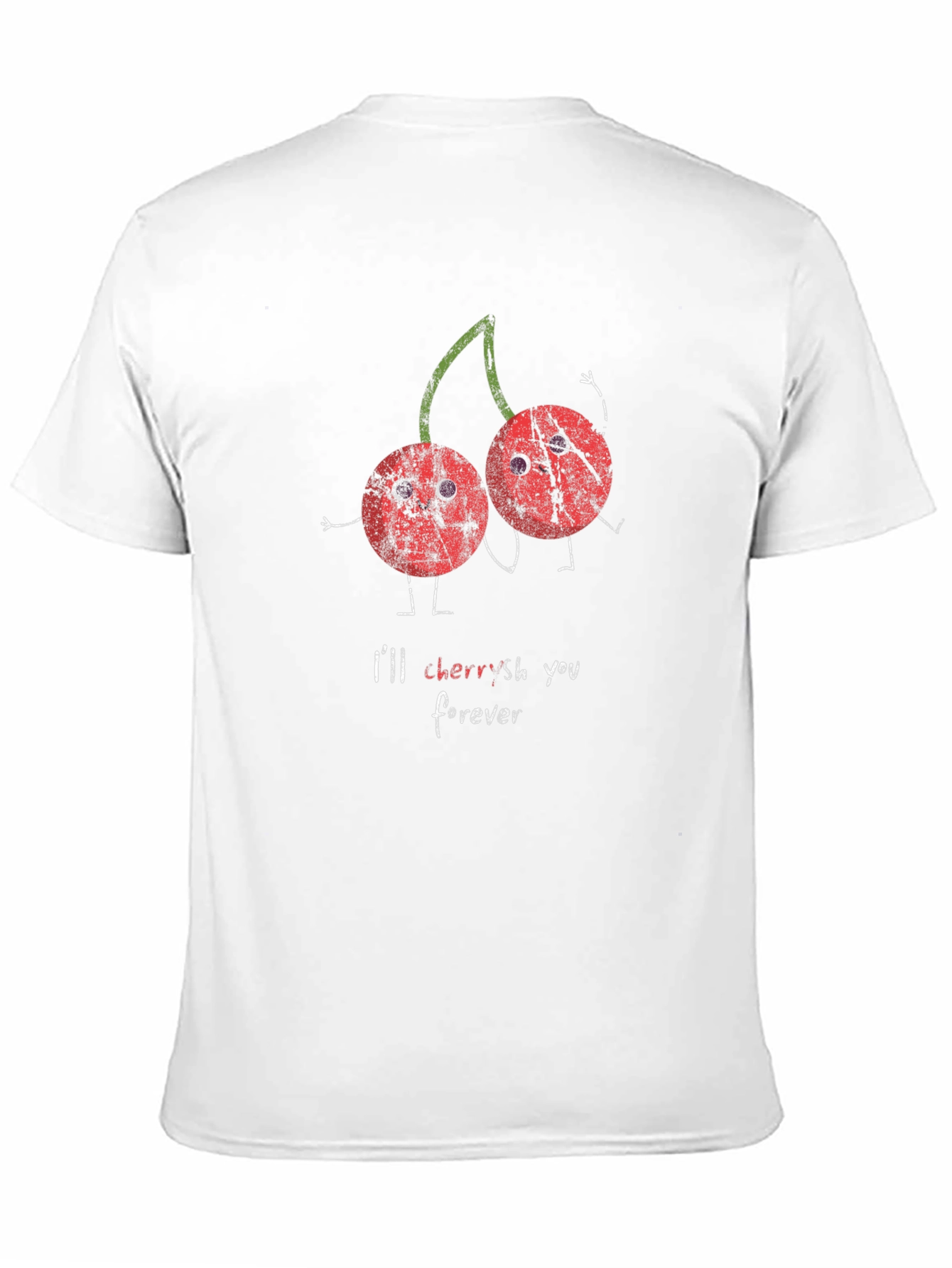 Cherries Ill Cherish You Forever Black Graphic T-Shirt