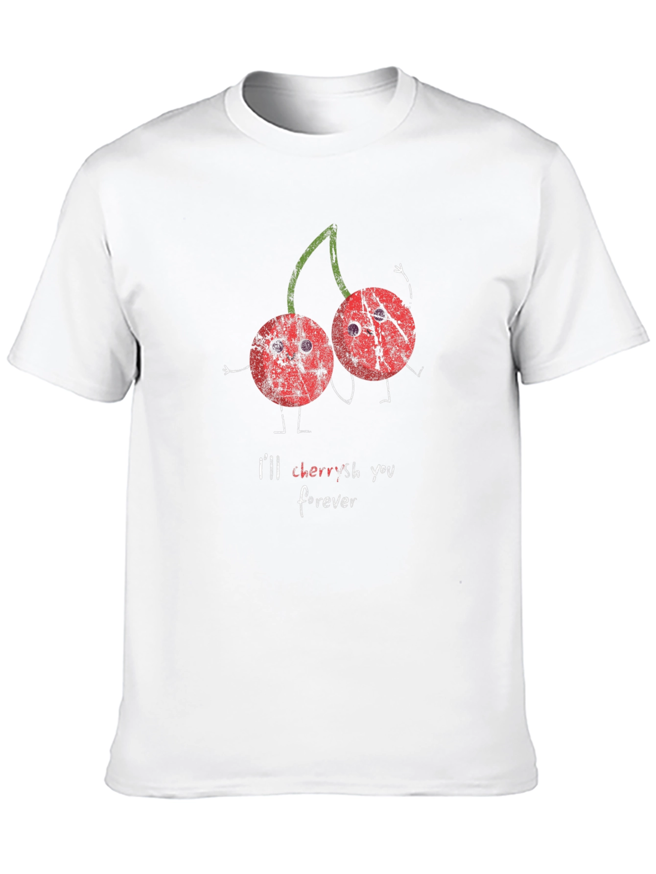 Cherries Ill Cherish You Forever Black Graphic T-Shirt