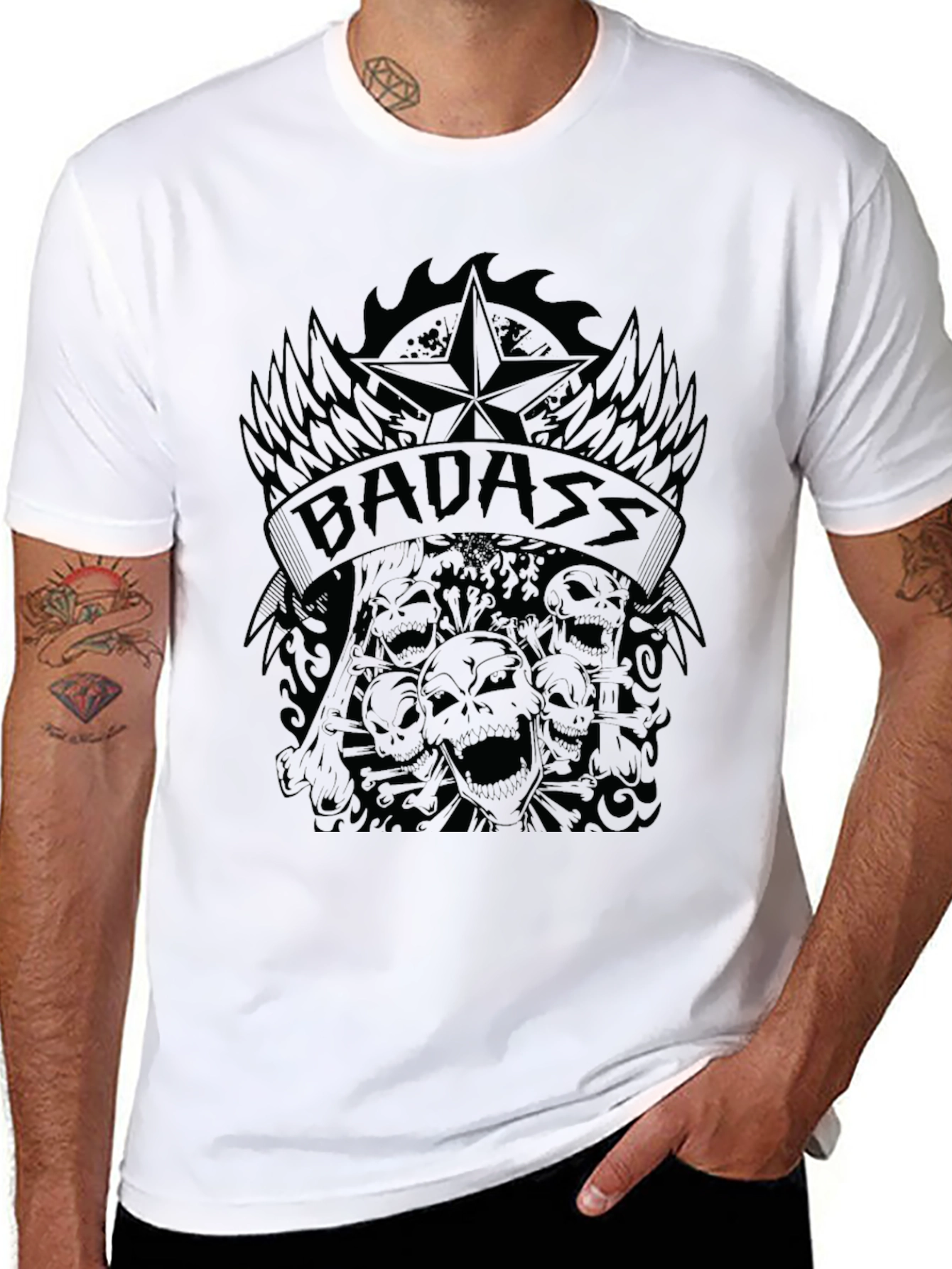 Badass Graphic Print T-Shirt - Mens