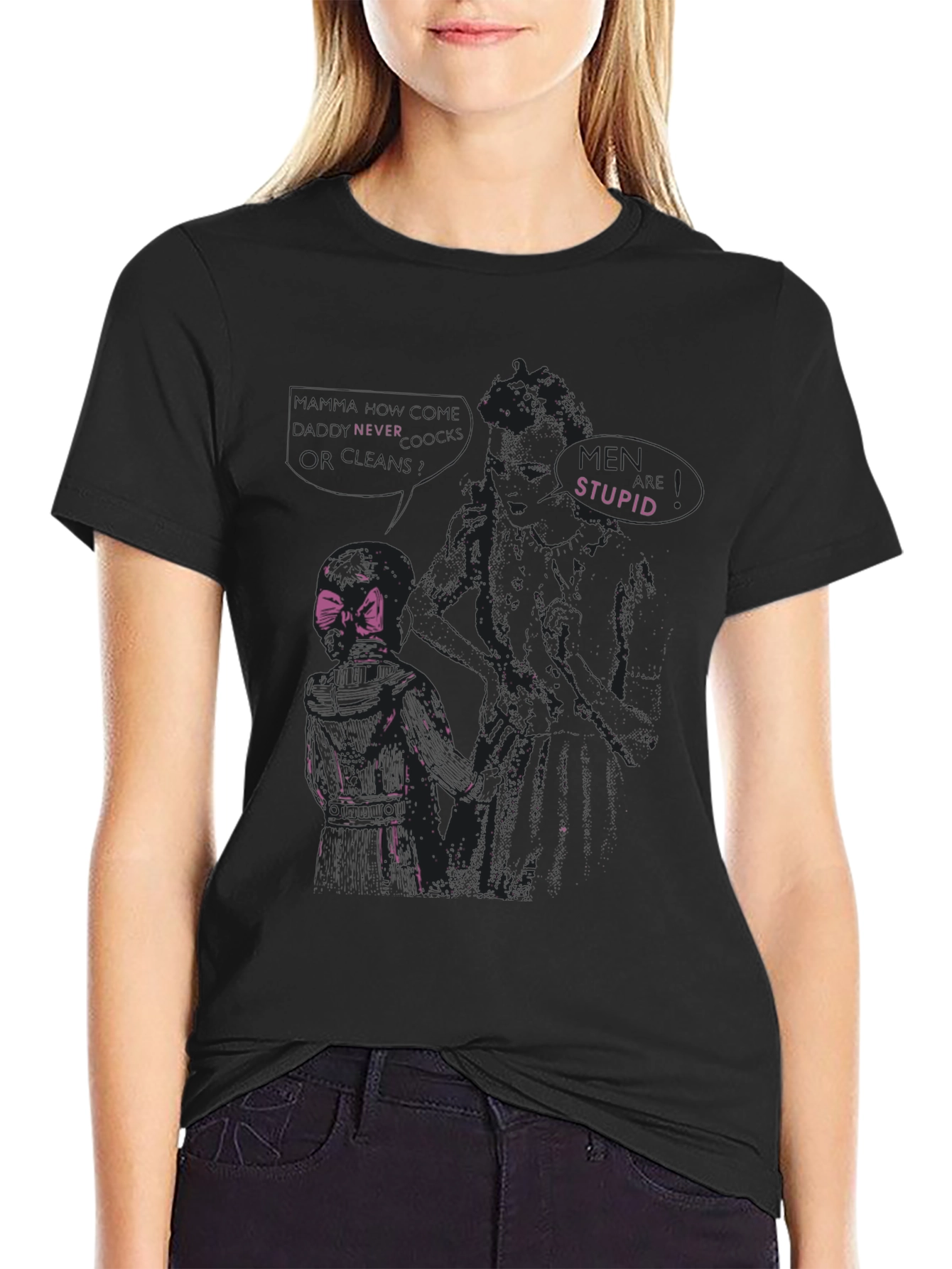 Edgy Graphic Tee - Never Trust Stupid Men