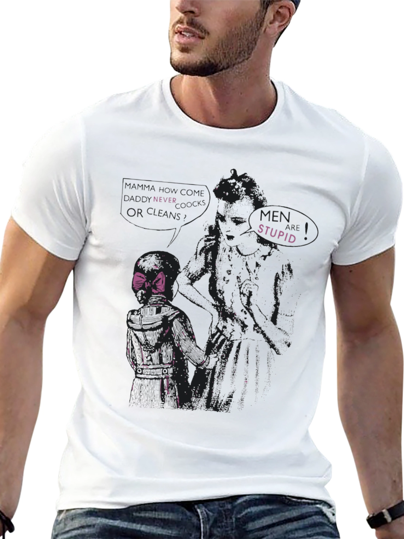Edgy Graphic Tee - Never Trust Stupid Men