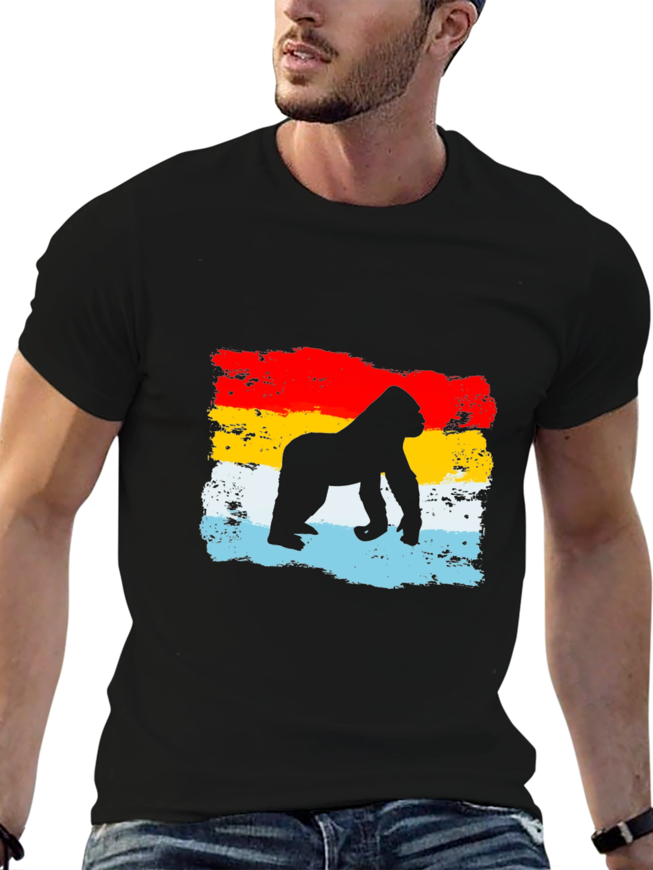 Gorilla Silhouette Retro T-Shirt