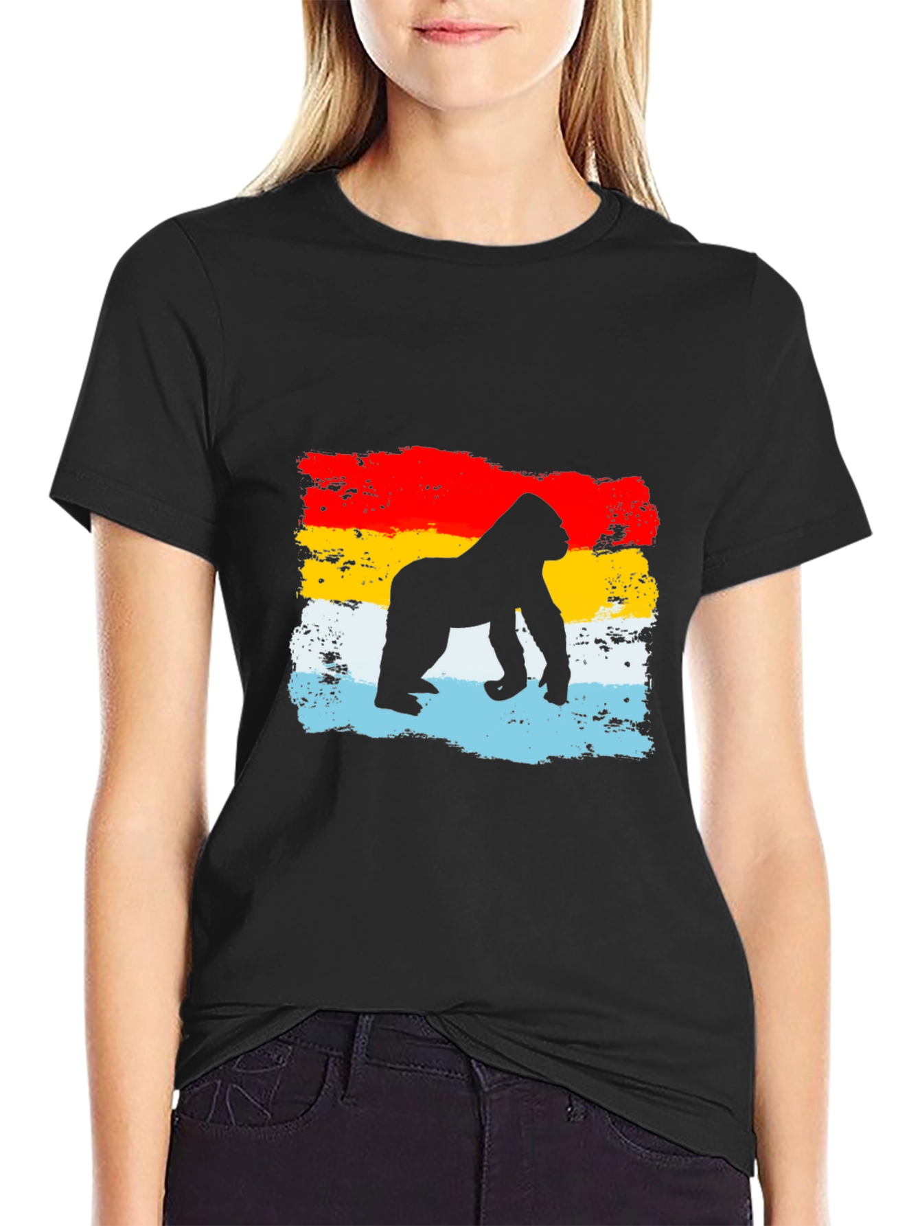 Gorilla Silhouette Retro T-Shirt
