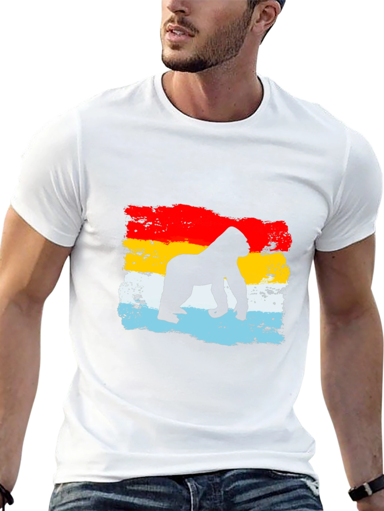 Gorilla Silhouette Retro T-Shirt