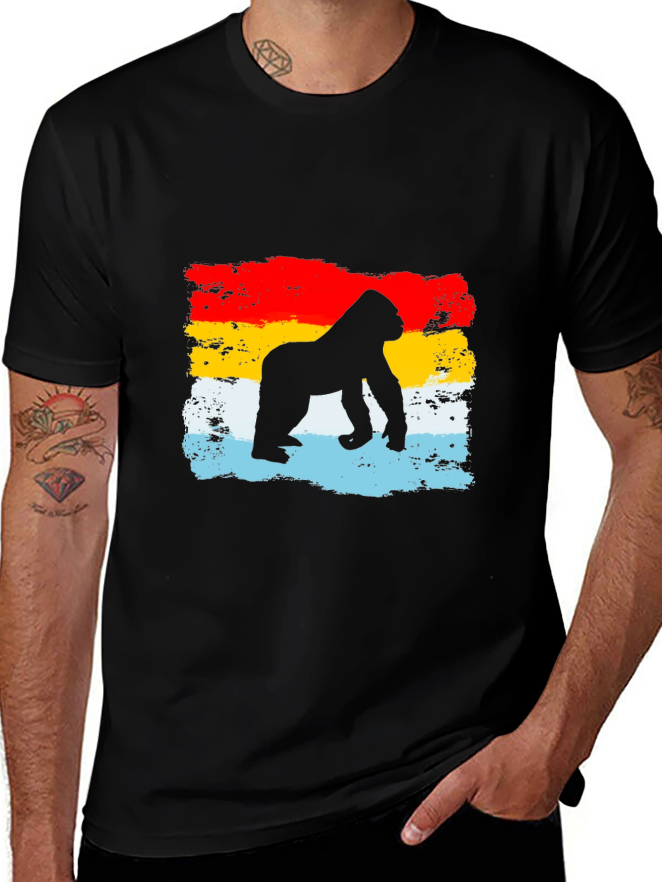 Gorilla Silhouette Retro T-Shirt