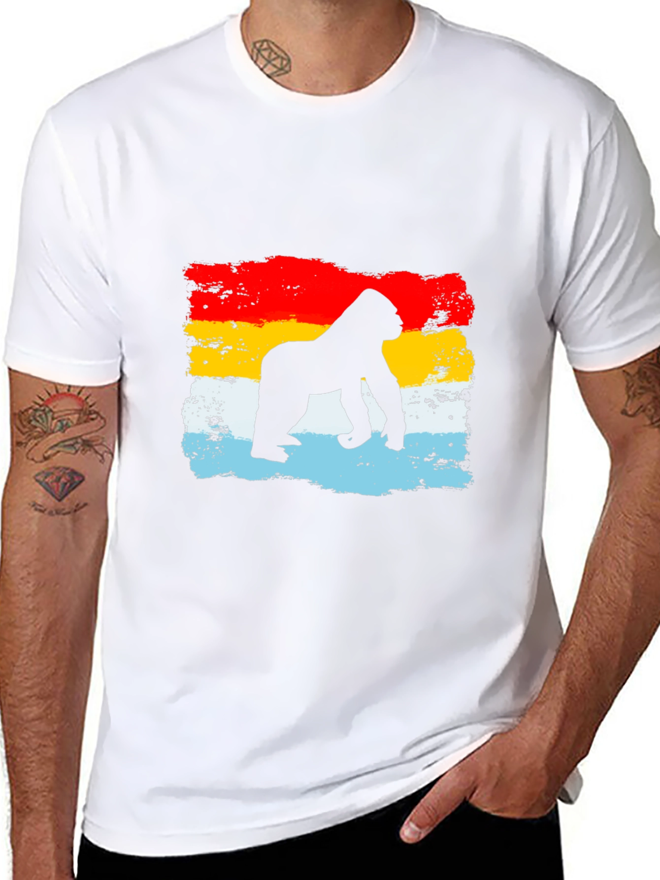 Gorilla Silhouette Retro T-Shirt